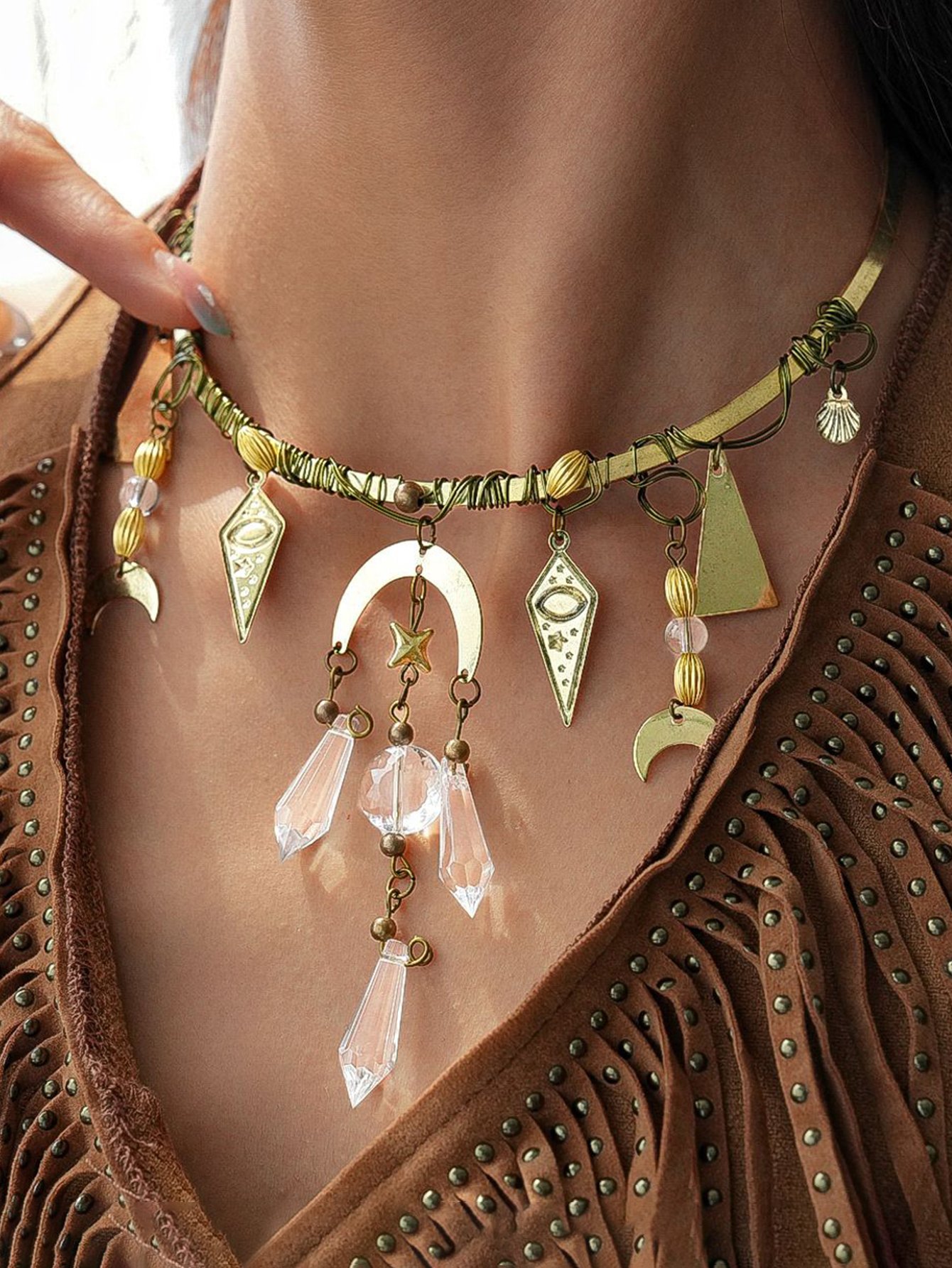 Crescent Choker Necklace