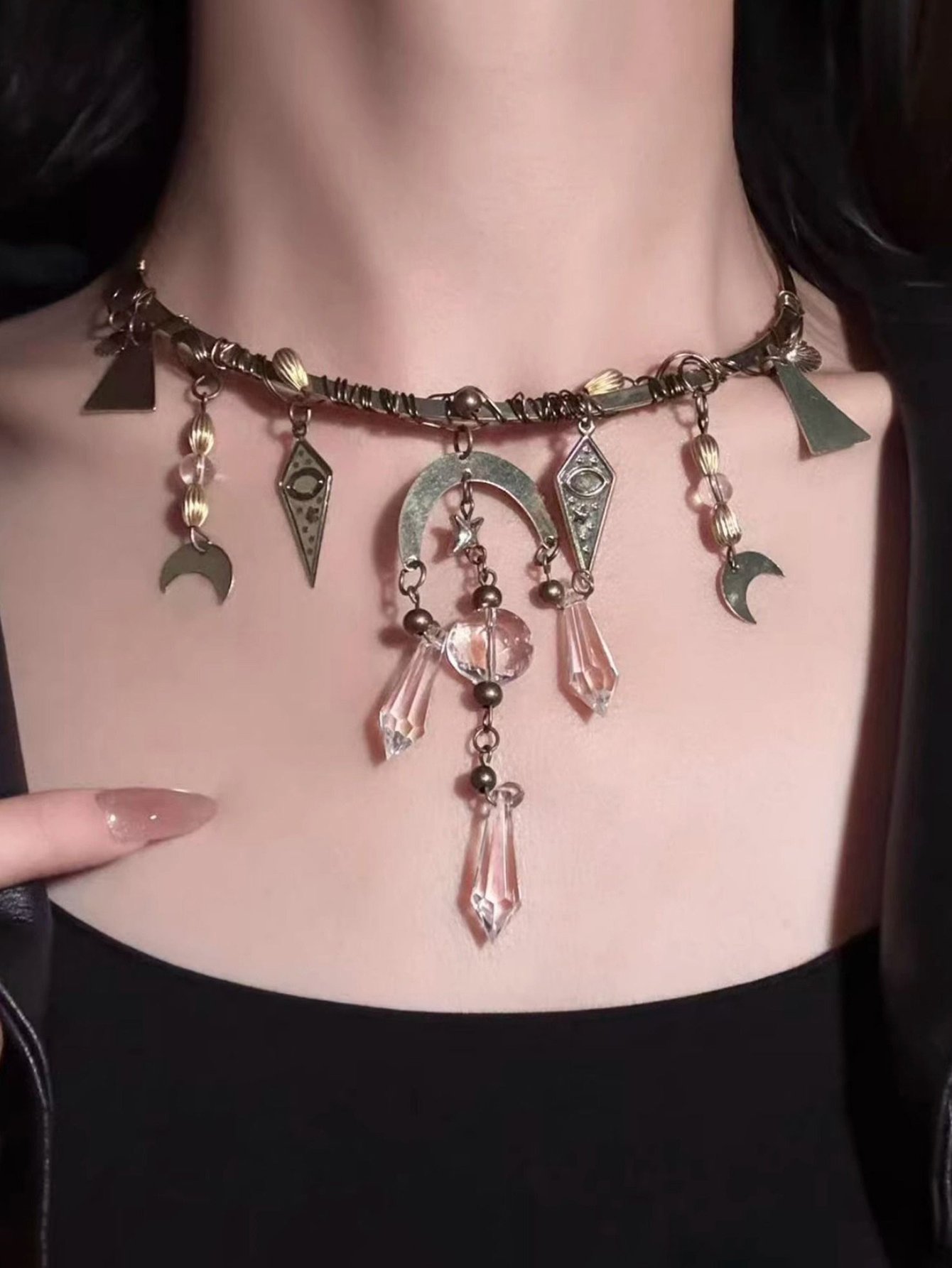Crescent Choker Necklace