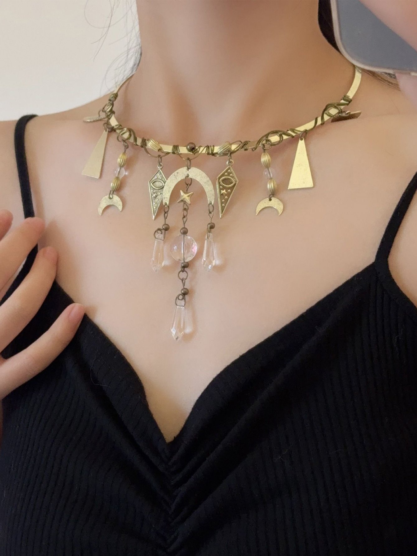 Crescent Choker Necklace