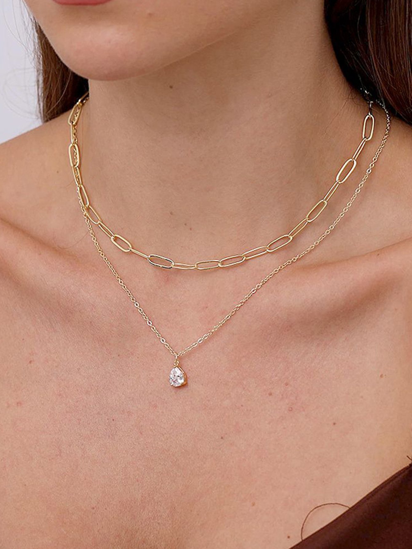 Teardrop Layered Necklace