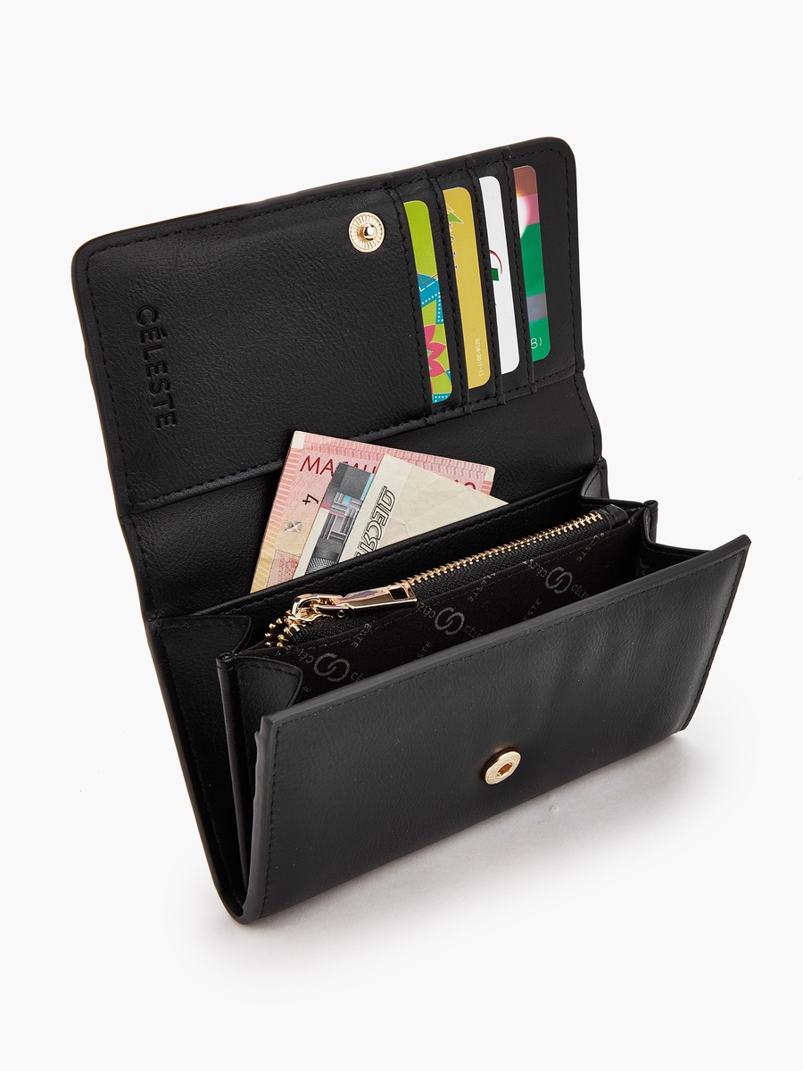 Panelled Wallet with Flap Closure