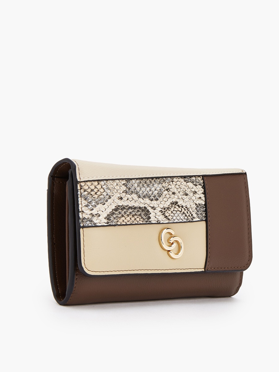 Panelled Wallet with Flap Closure