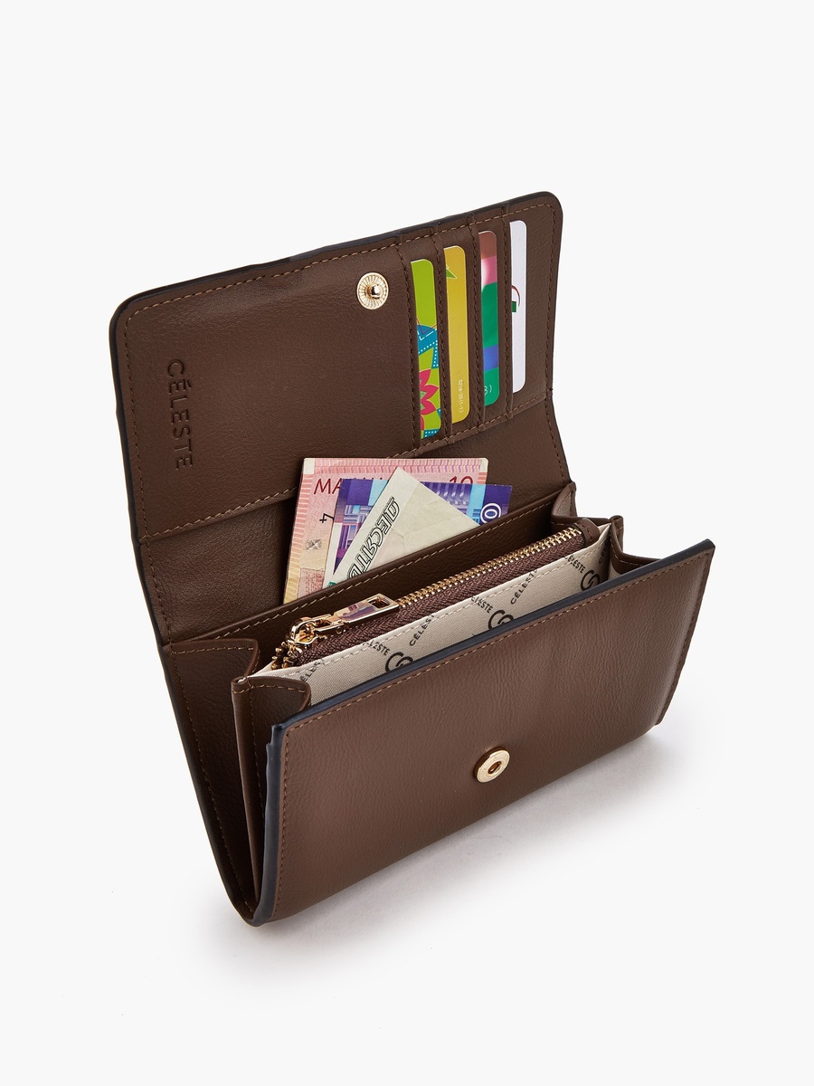 Panelled Wallet with Flap Closure