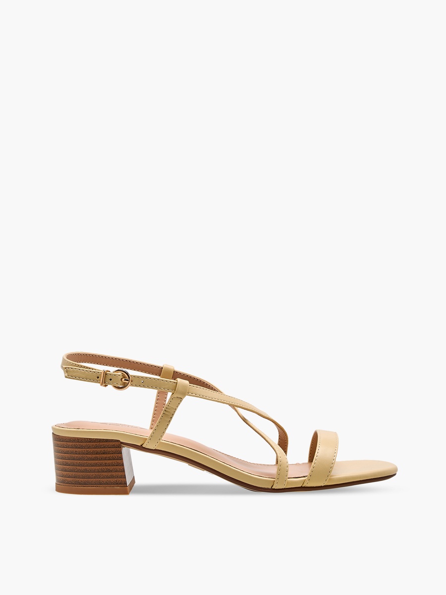Women Block Heel Buckle Closure Sandals