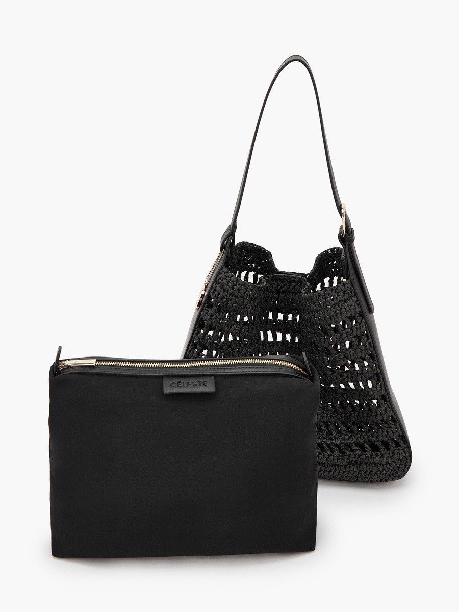 Knitted Shoulder Bag with Pouch