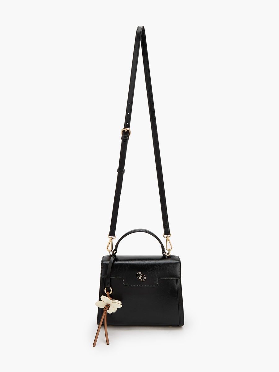 Solid Satchel Bag with Detachable Strap