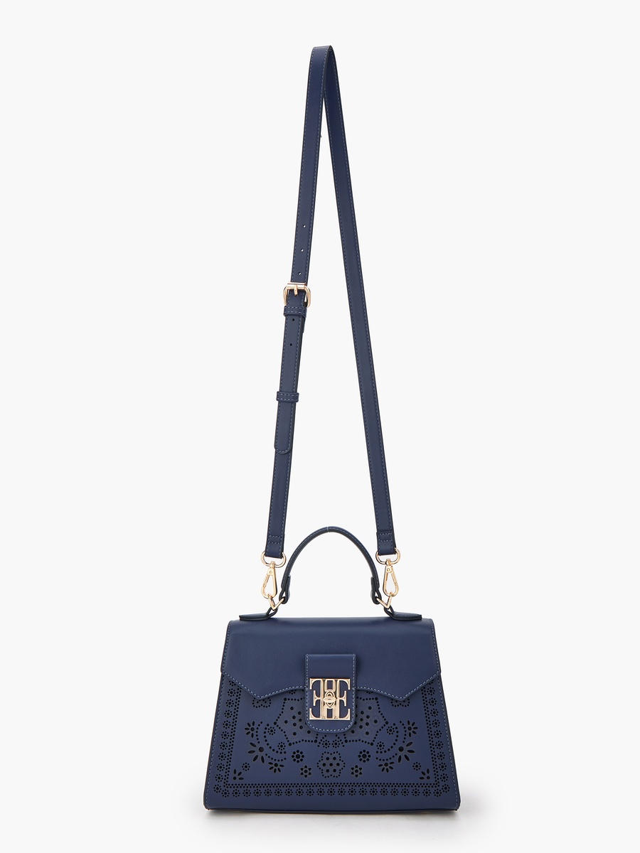 Cutwork Satchel Bag with Detachable Strap