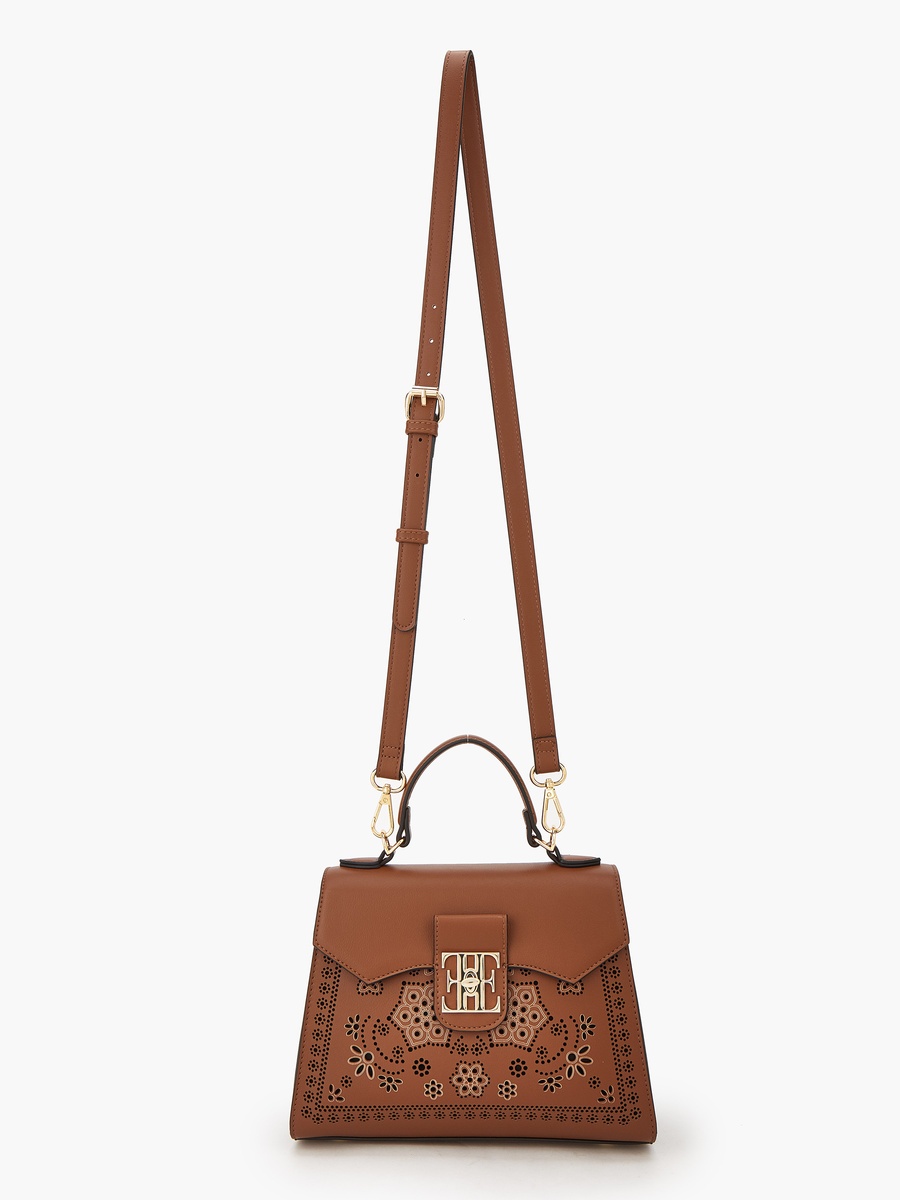 Cutwork Satchel Bag with Detachable Strap