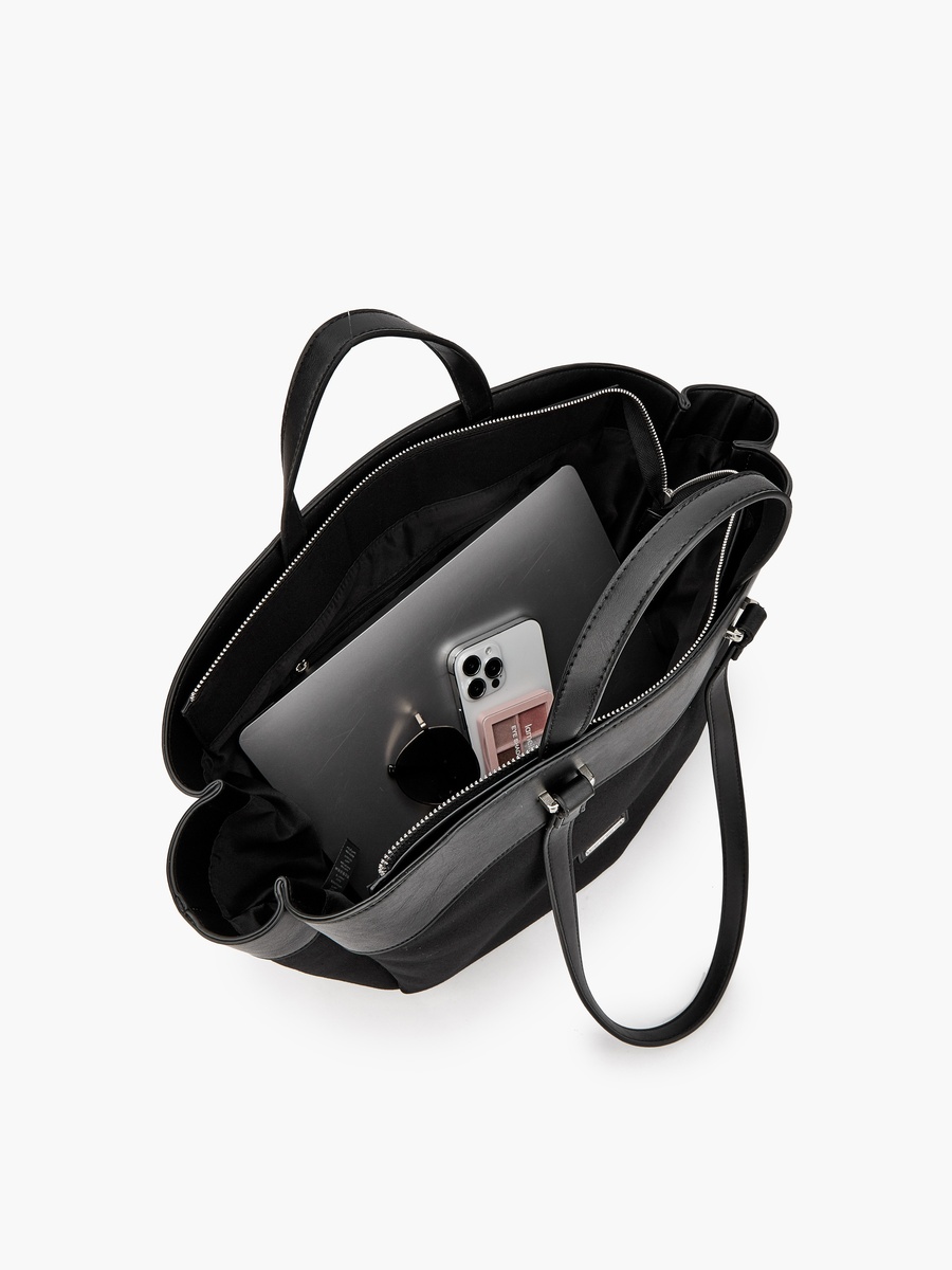 Solid Tote Bag with Double Handle