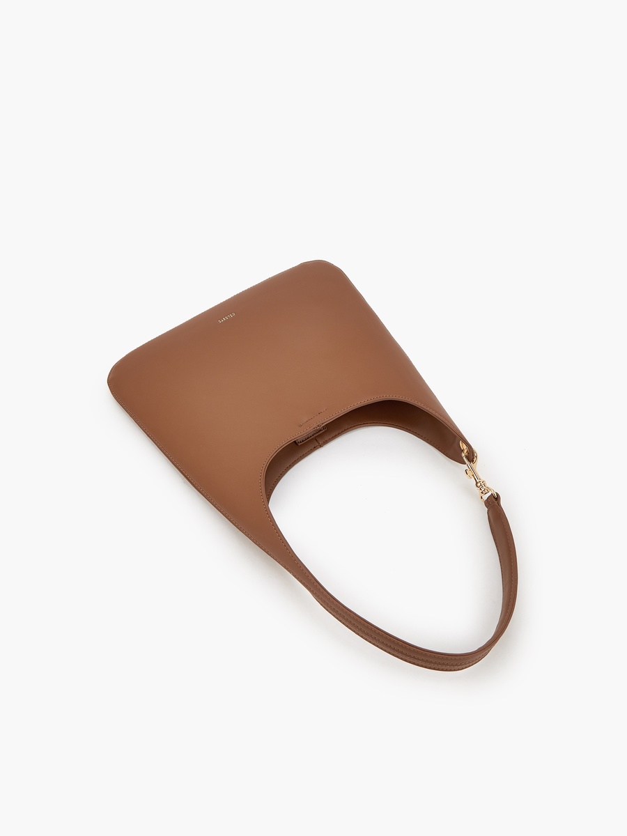 Solid Shoulder Bag with Strap Handle