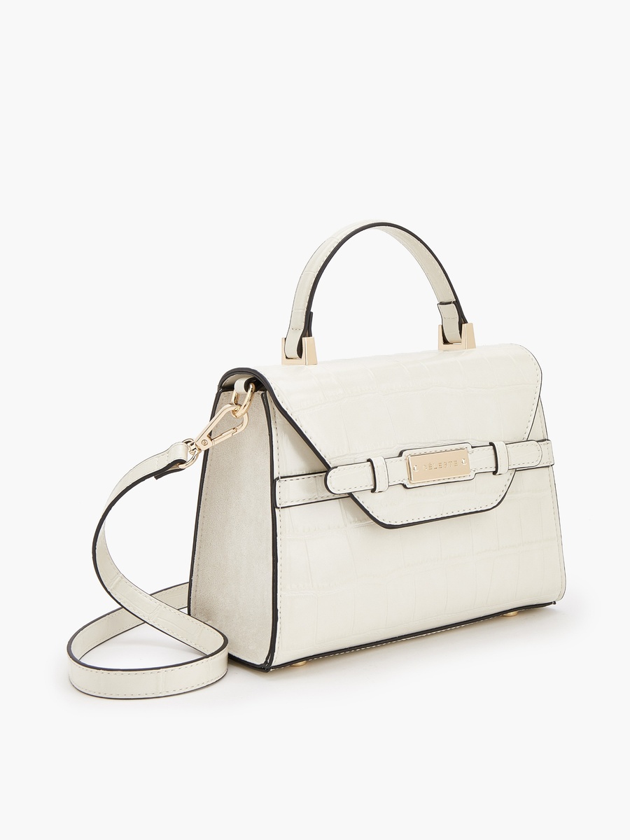 Textured Satchel Bag with Detachable Strap