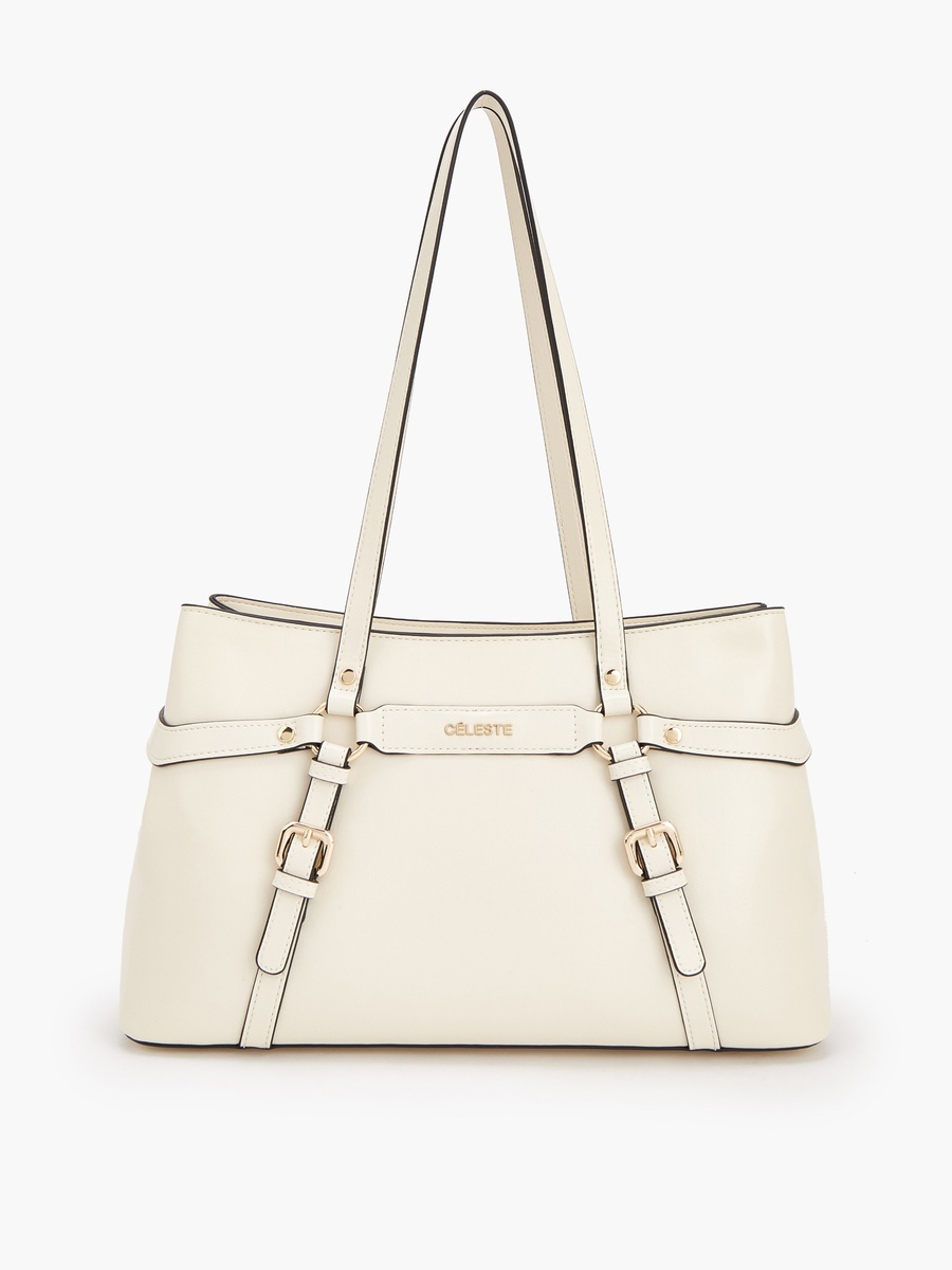 Buckle Accent Tote Bag with Double Handle