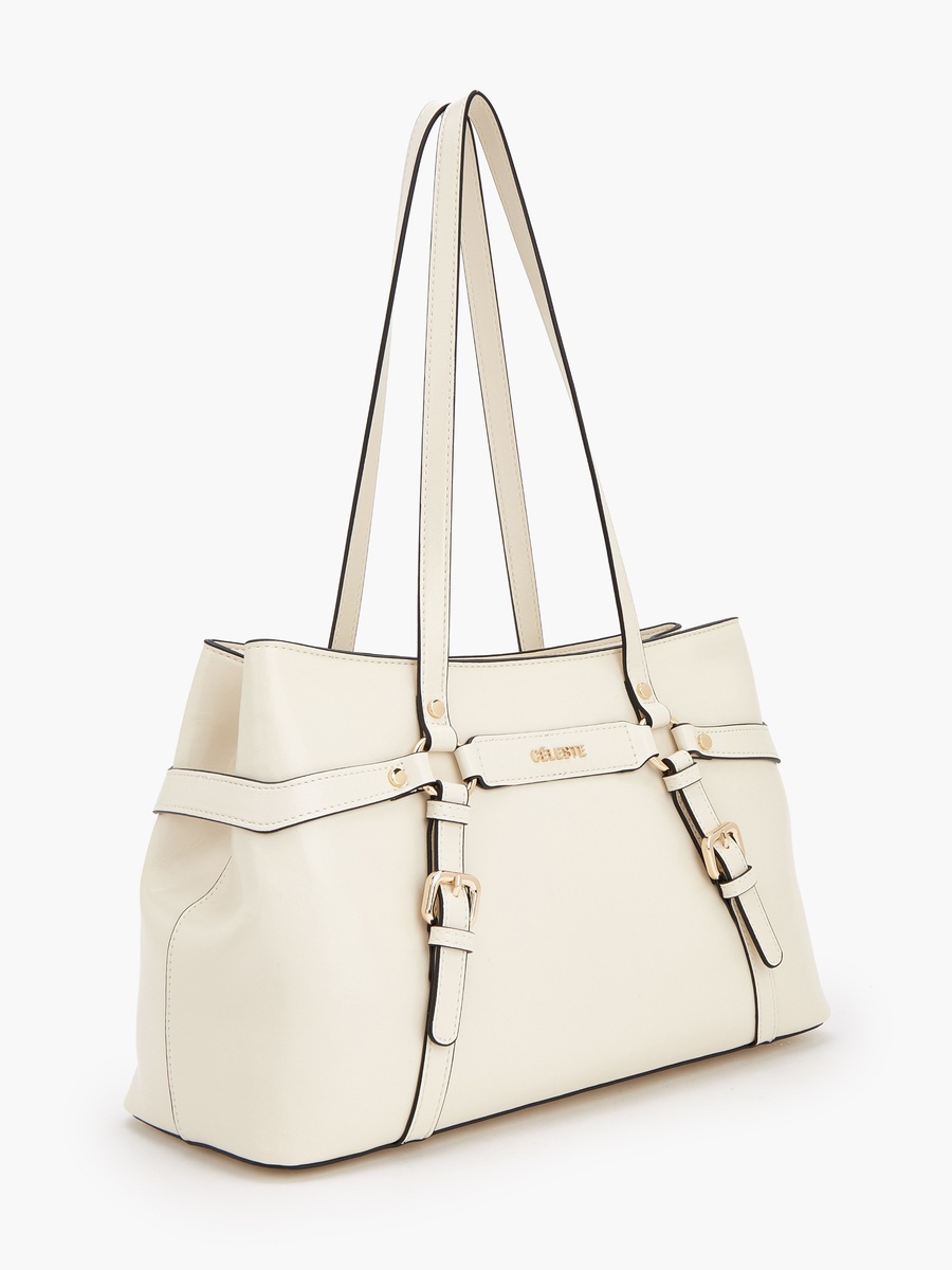 Buckle Accent Tote Bag with Double Handle