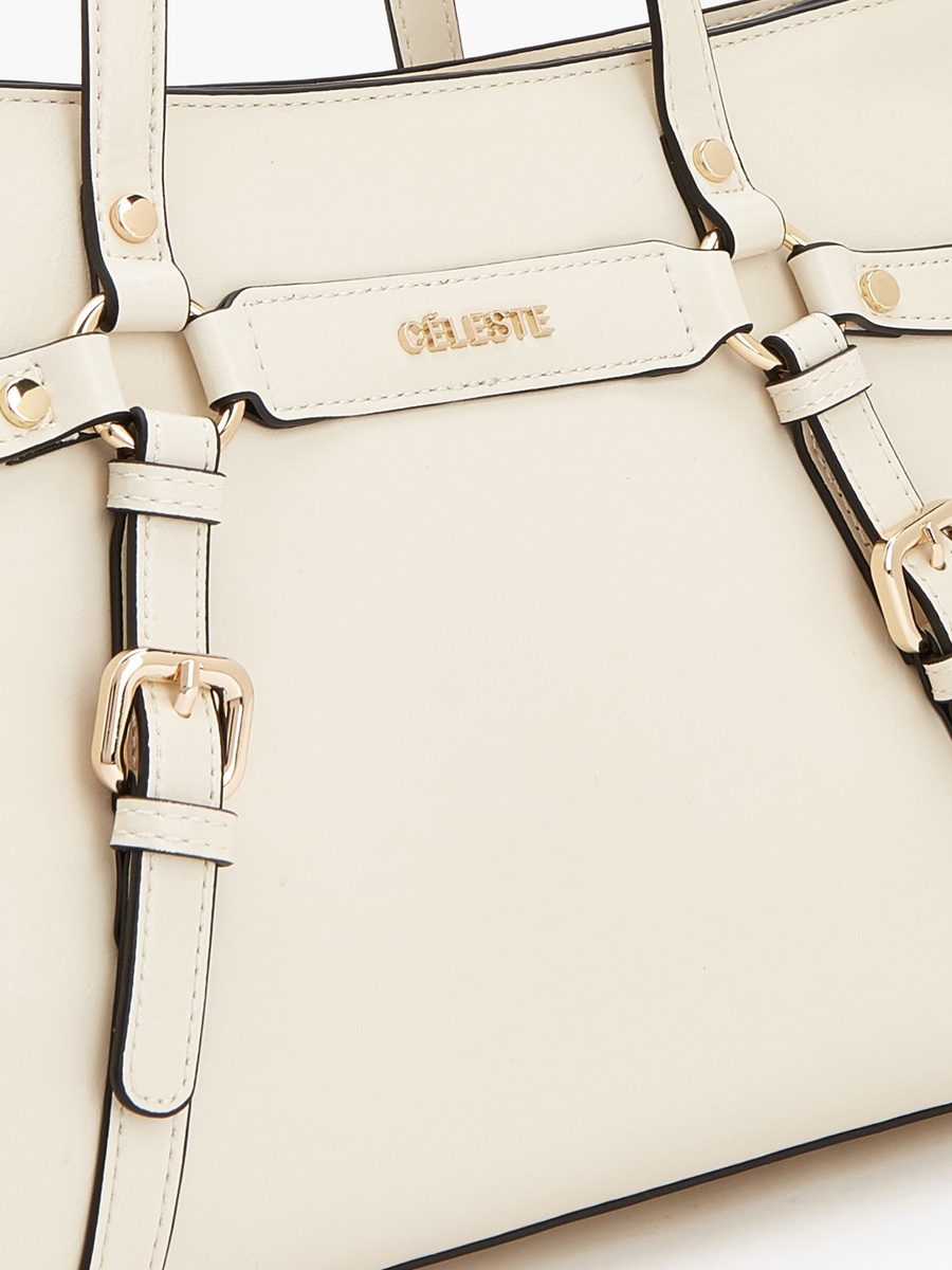 Buckle Accent Tote Bag with Double Handle
