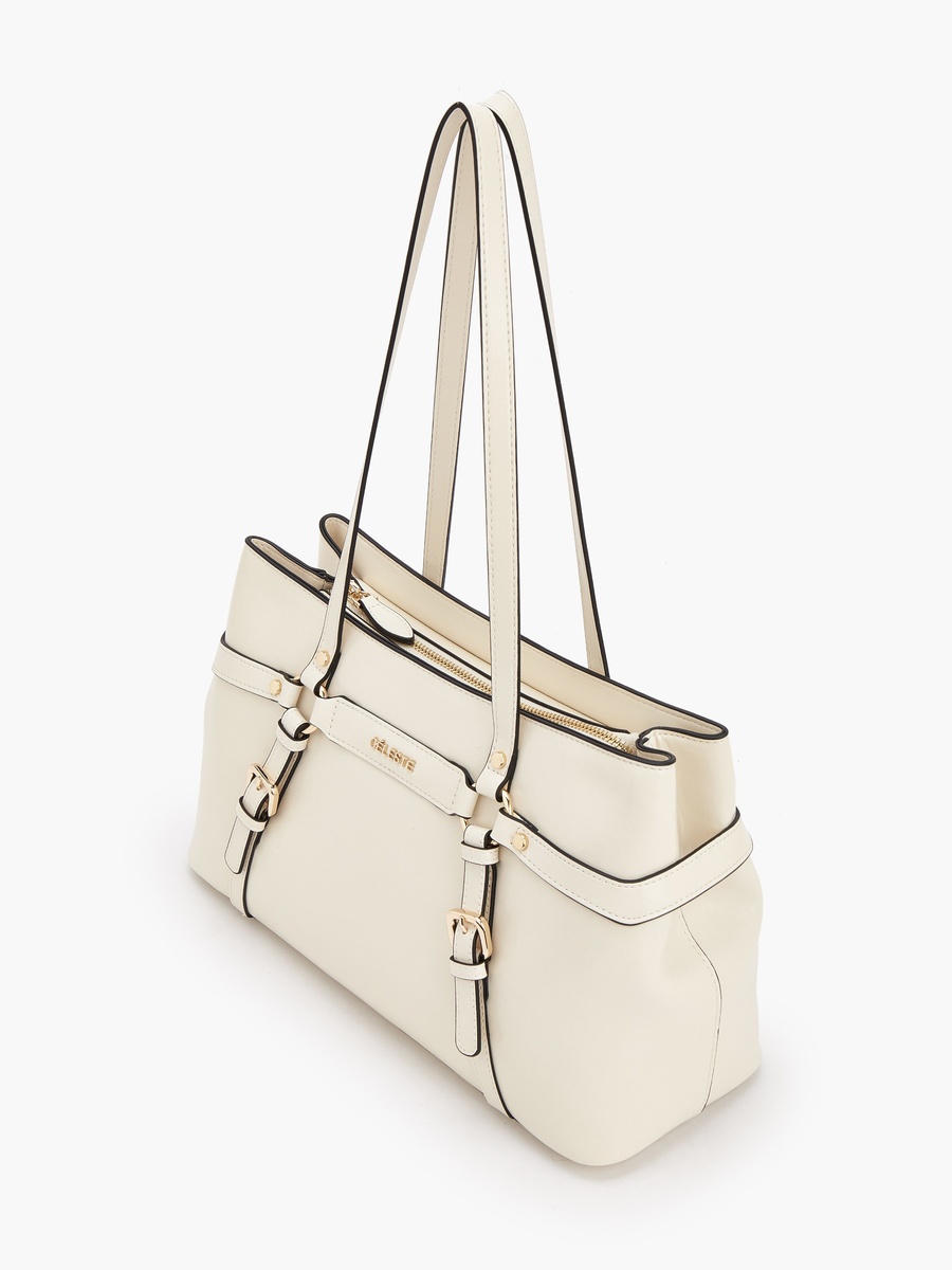 Buckle Accent Tote Bag with Double Handle