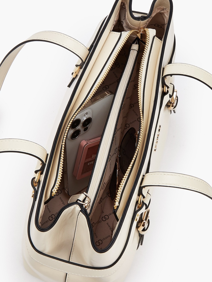 Buckle Accent Tote Bag with Double Handle
