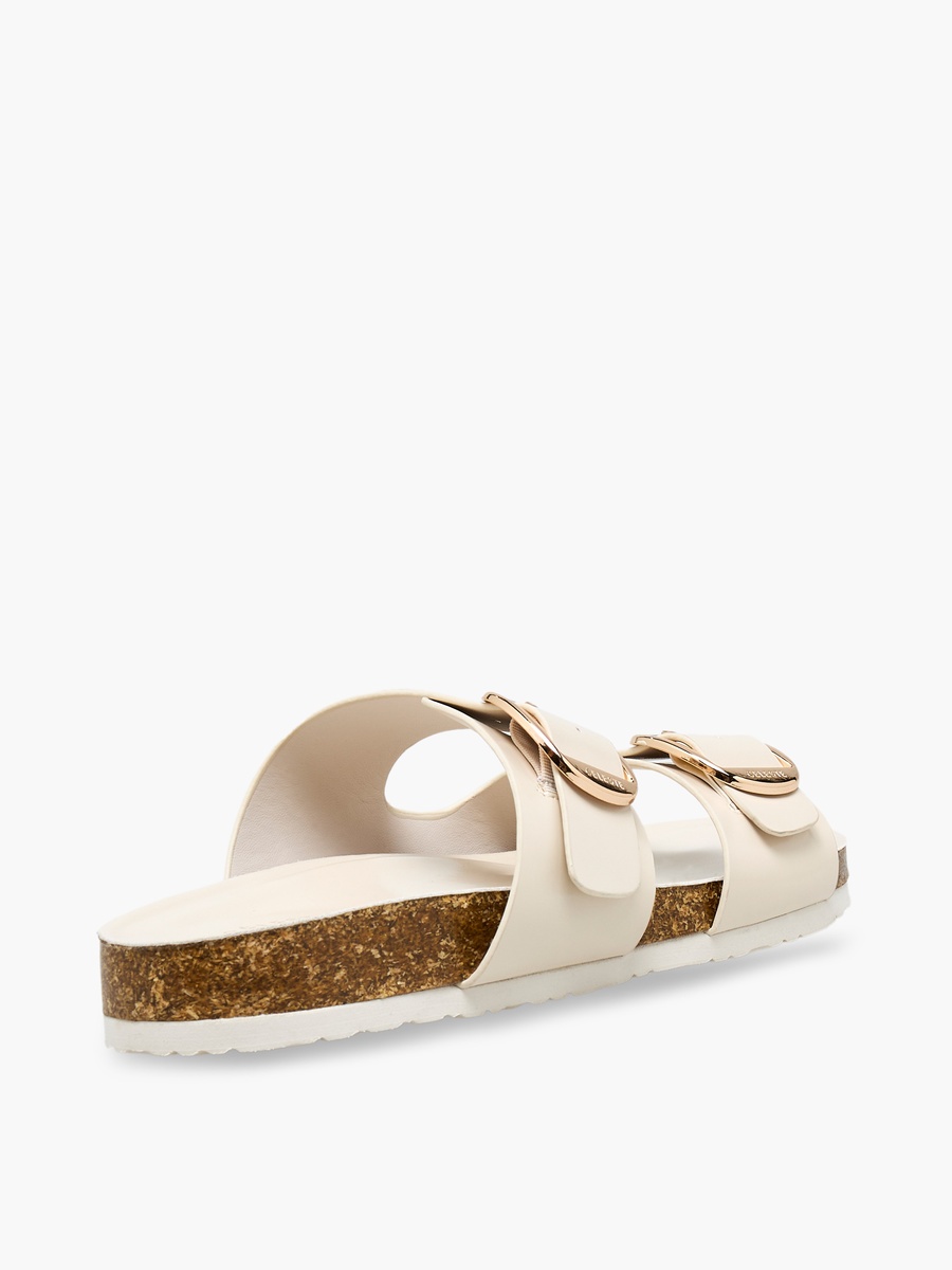 Women Buckle Detail Slide Sandals