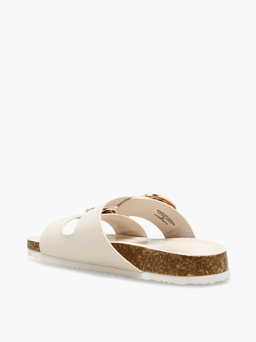 Women Buckle Detail Slide Sandals