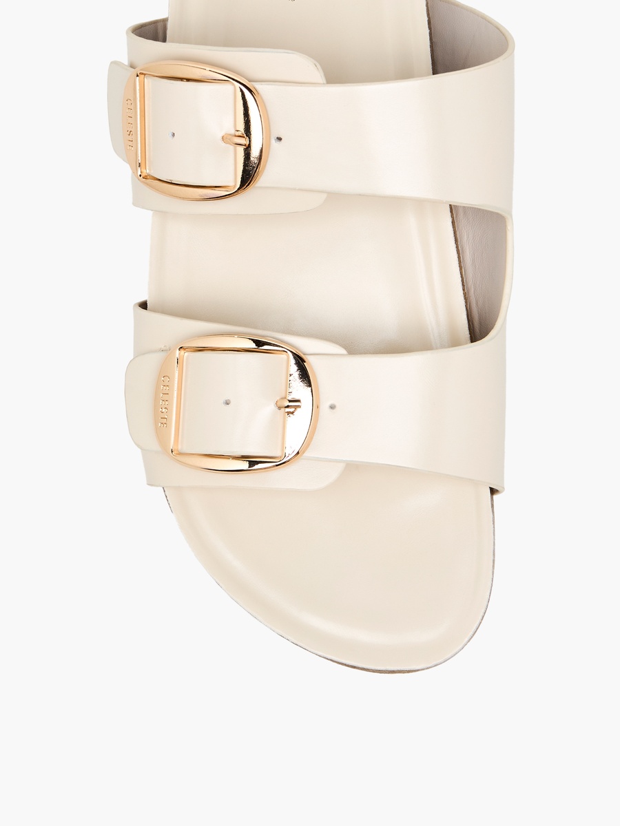 Women Buckle Detail Slide Sandals