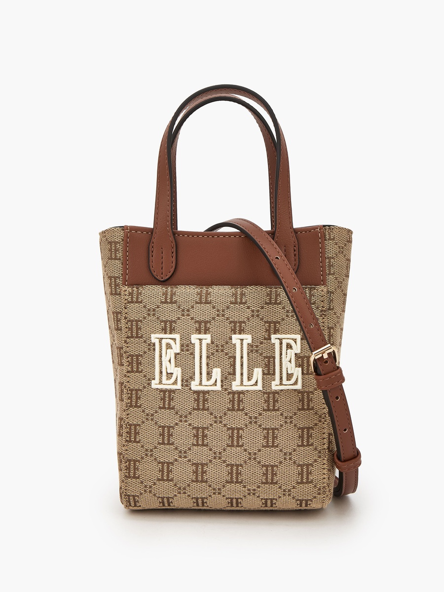 Monogram Textured Crossbody Bag with Detachable Strap
