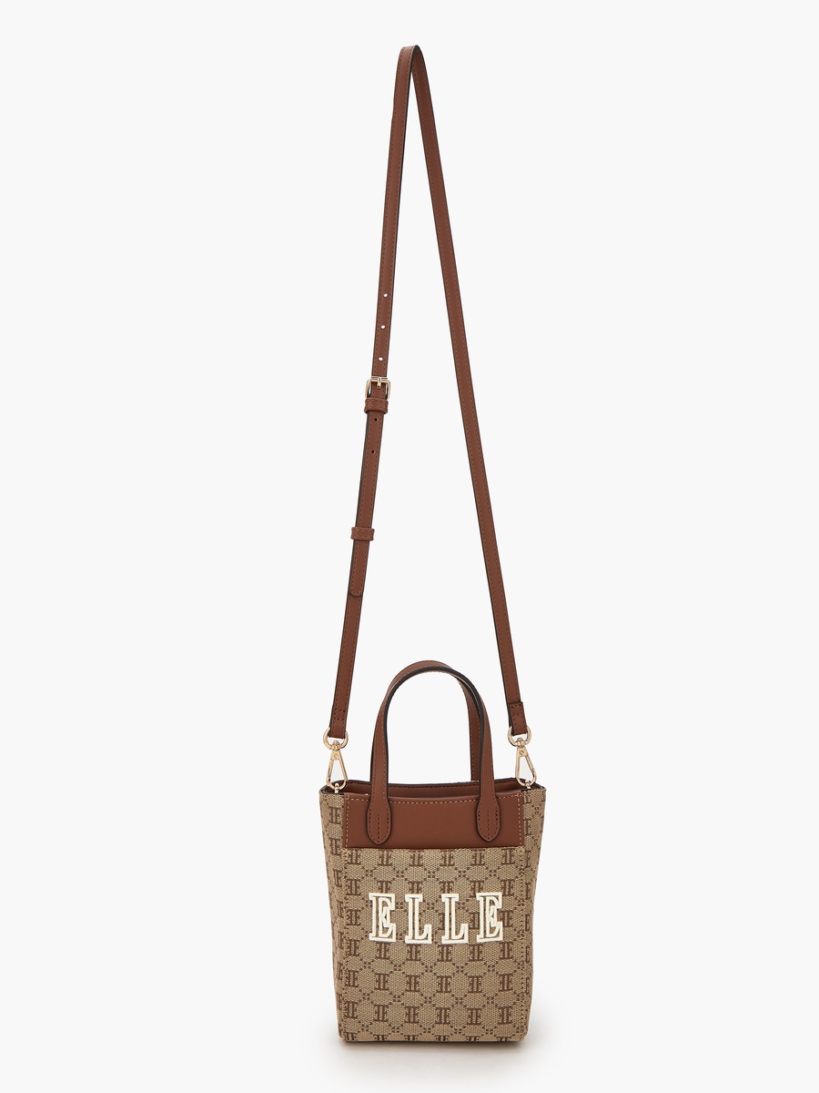 Monogram Textured Crossbody Bag with Detachable Strap