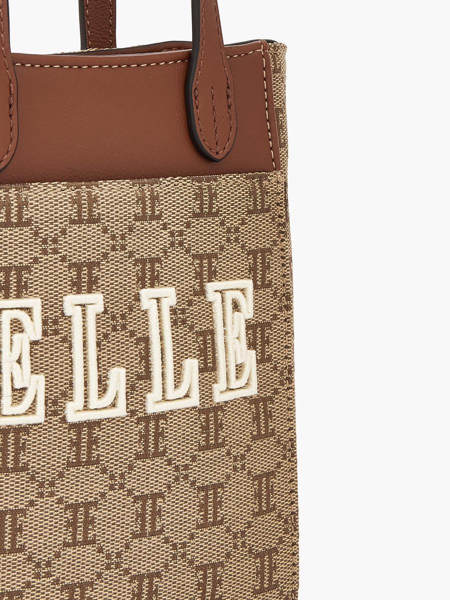 Monogram Textured Crossbody Bag with Detachable Strap