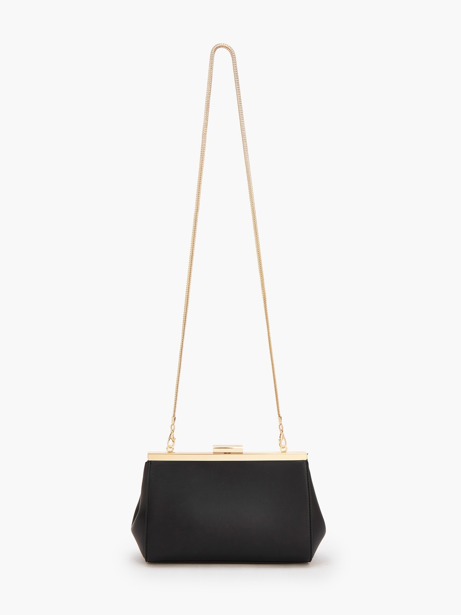 Plain Crossbody Bag with Detachable Chain Strap