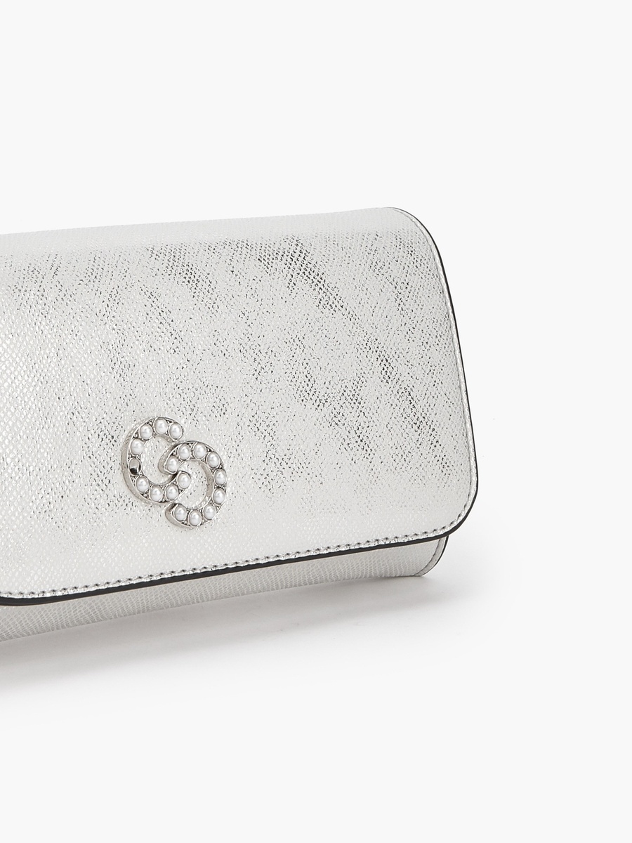 Textured Crossbody Bag with Detachable Chain Strap