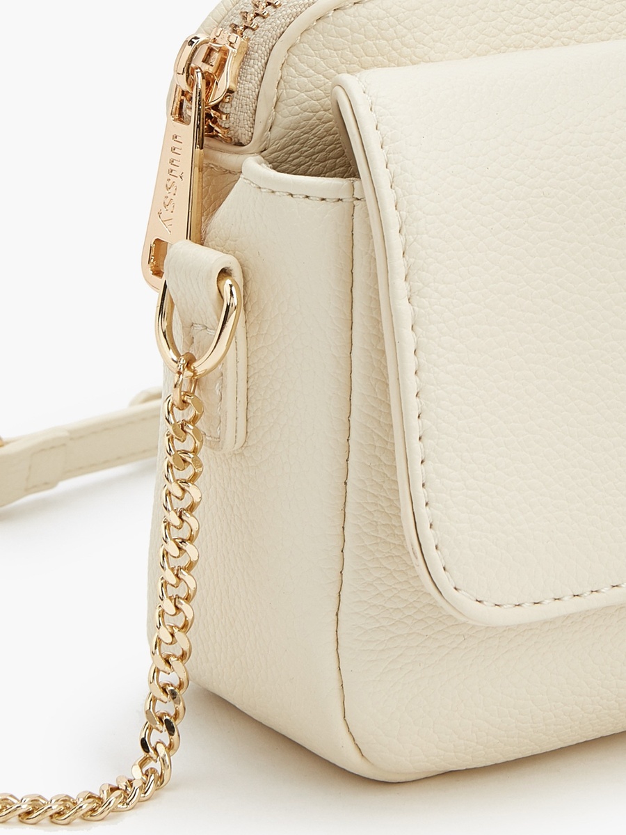 Textured Crossbody Bag with Chain Strap