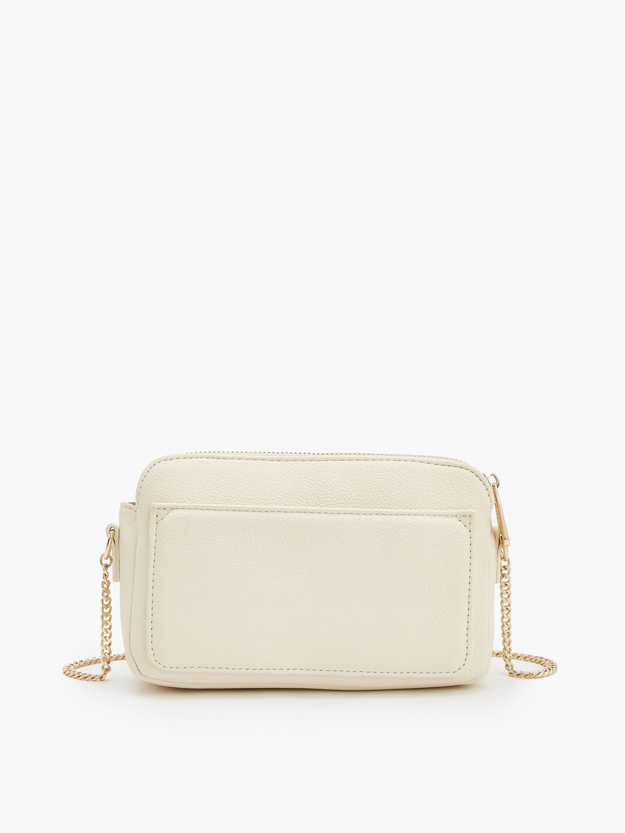 Textured Crossbody Bag with Chain Strap