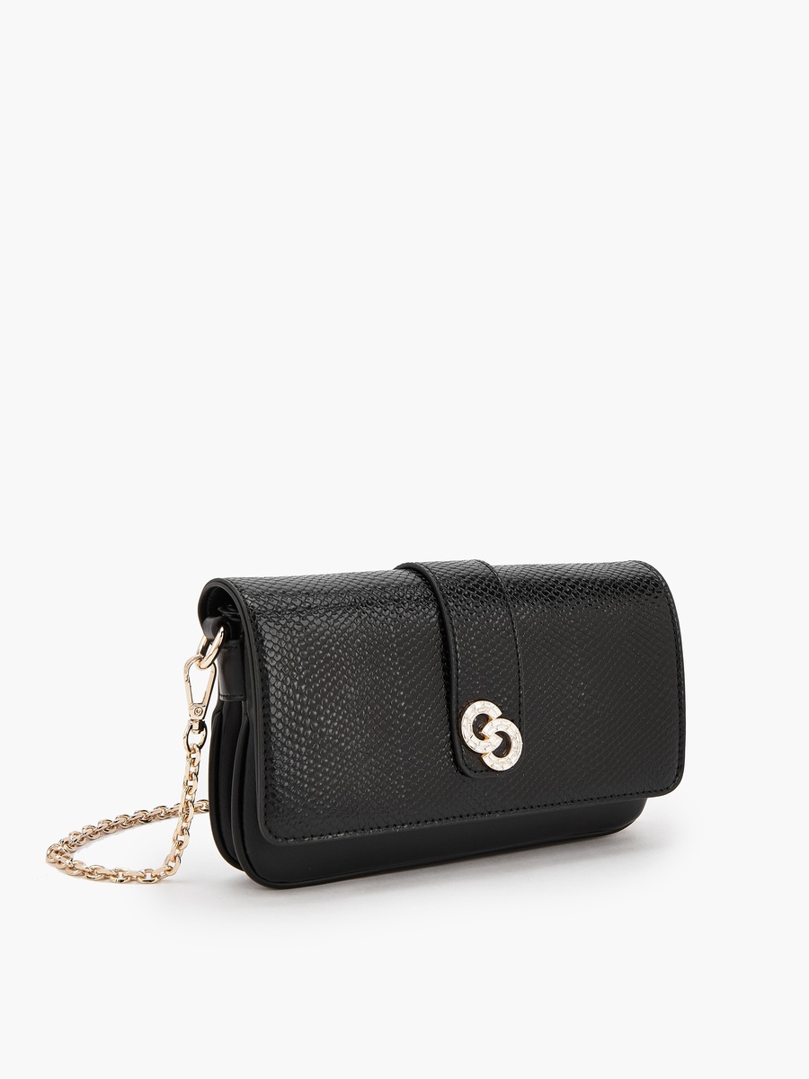 Textured Crossbody Bag with Detachable Chain Strap