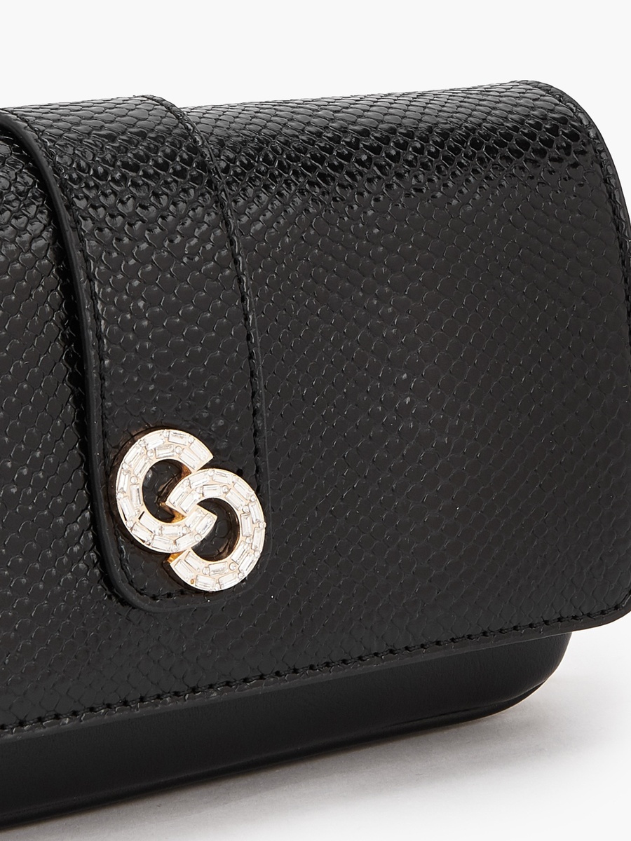 Textured Crossbody Bag with Detachable Chain Strap