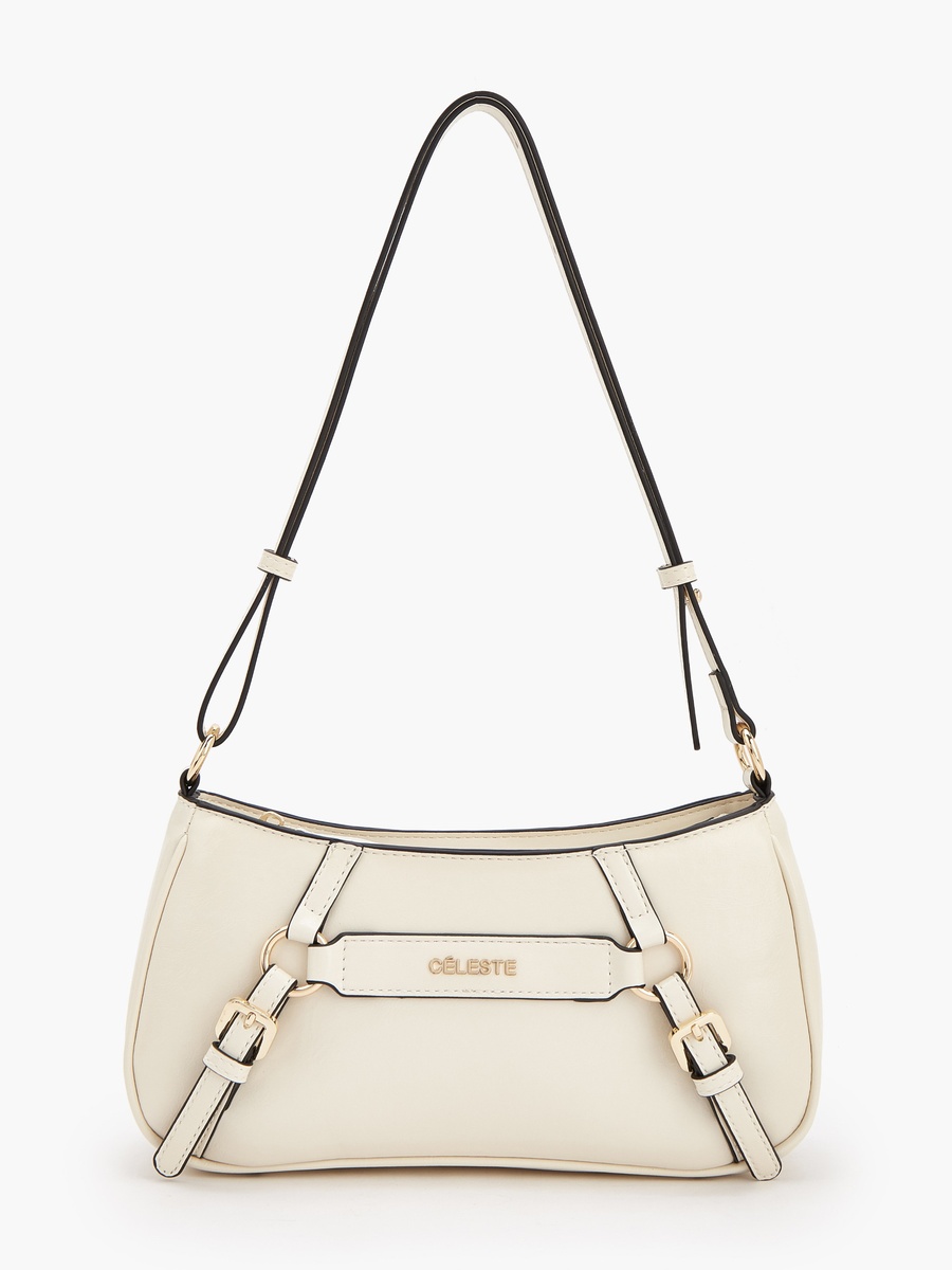 Buckle Detail Shoulder Bag with Adjustable Strap