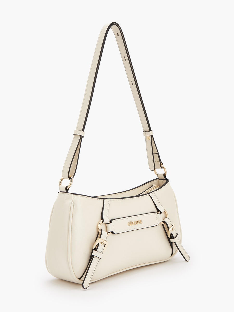 Buckle Detail Shoulder Bag with Adjustable Strap