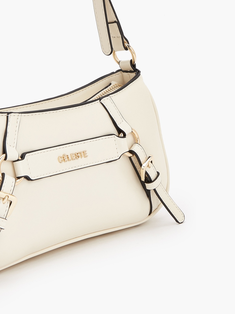 Buckle Detail Shoulder Bag with Adjustable Strap