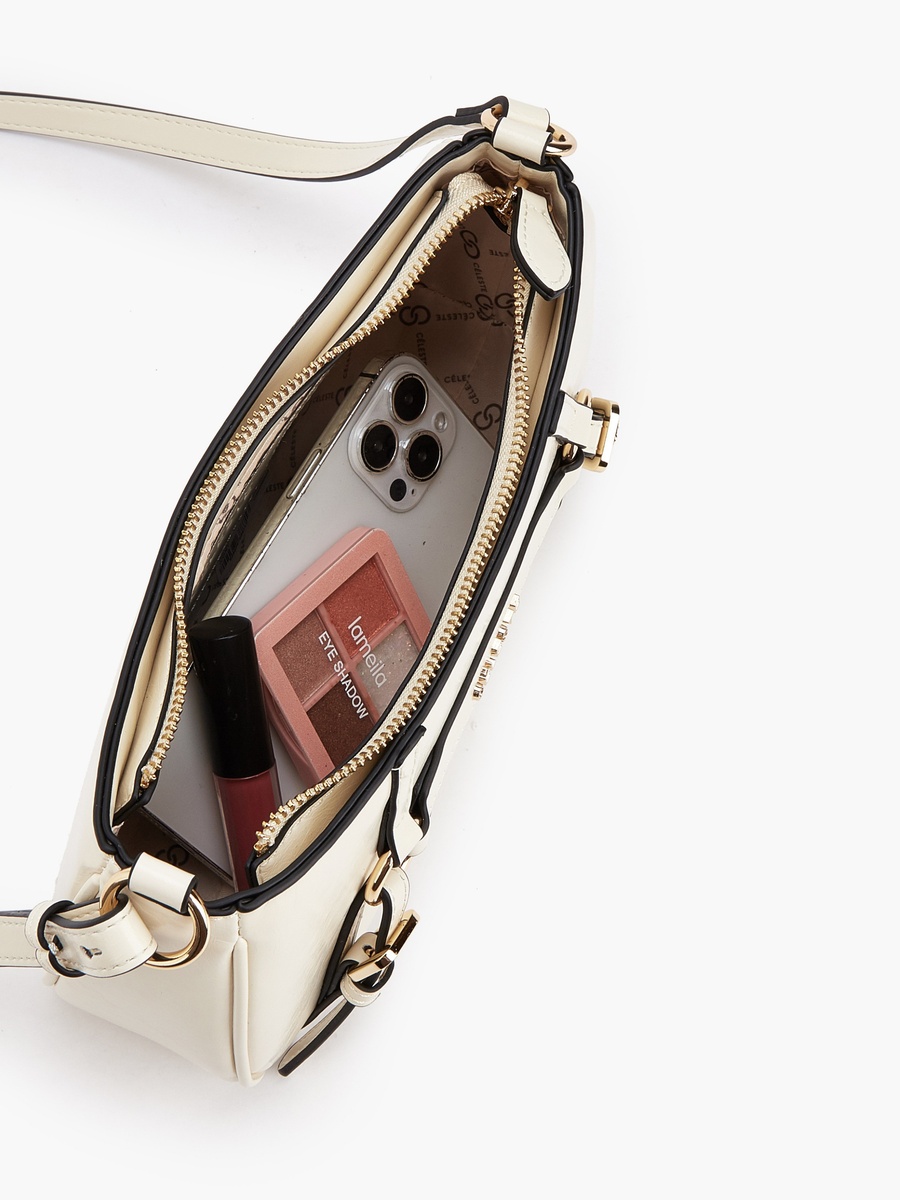 Buckle Detail Shoulder Bag with Adjustable Strap