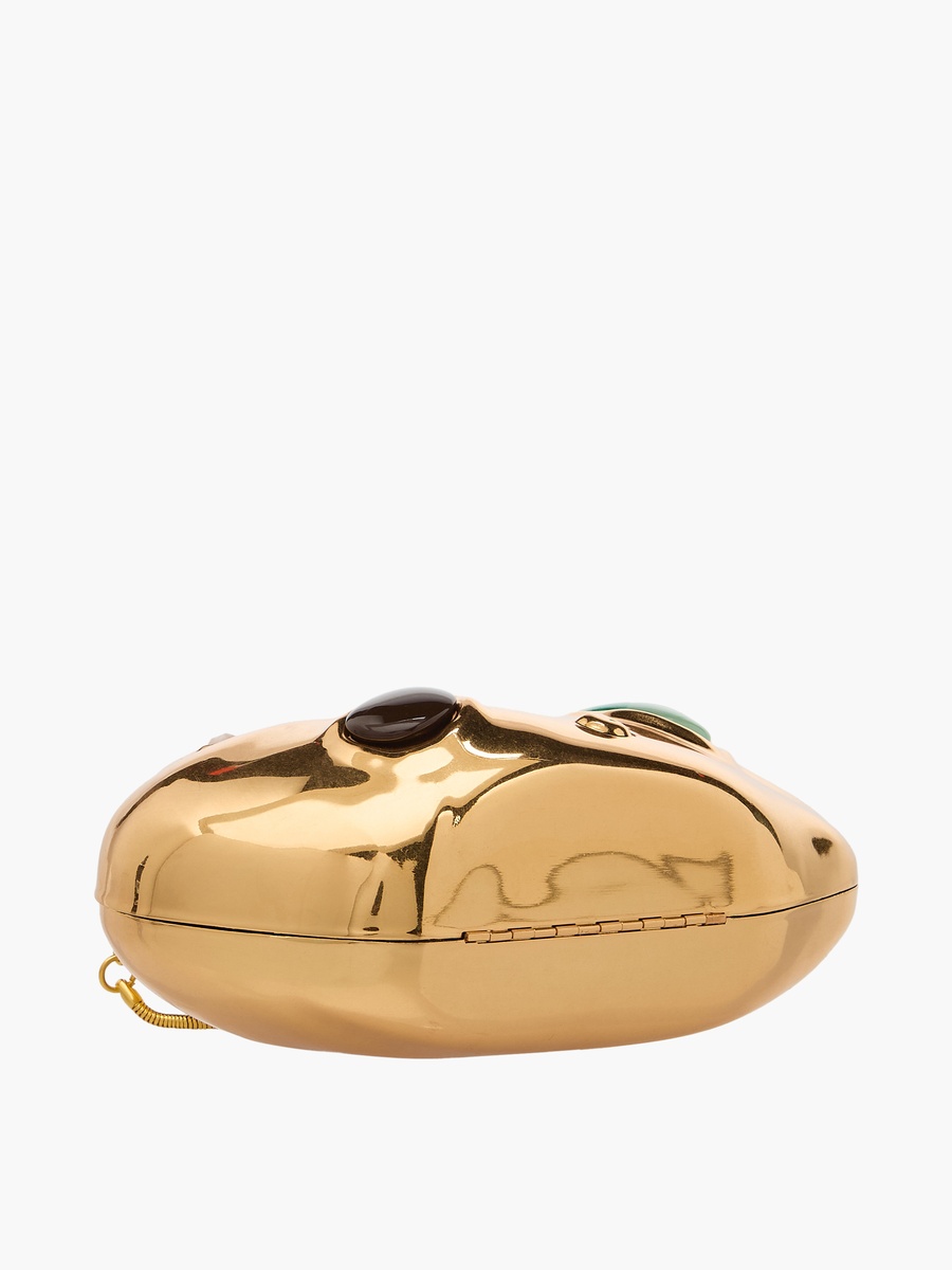 Metallic Clutch with Detachable Chain Strap