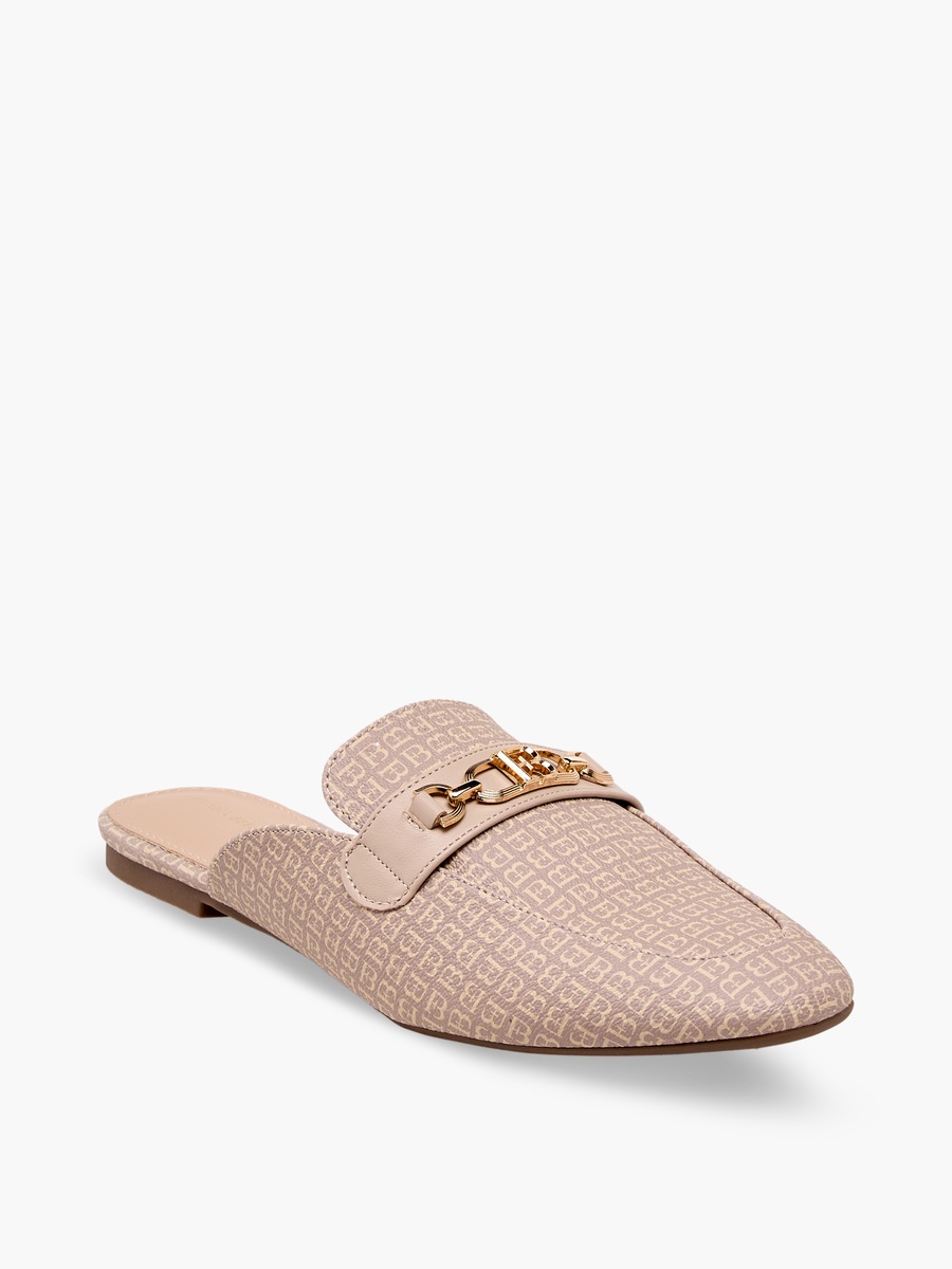 Women Monogram Print Mules