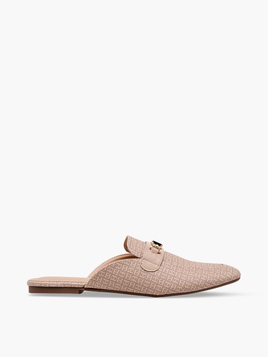 Women Monogram Print Mules