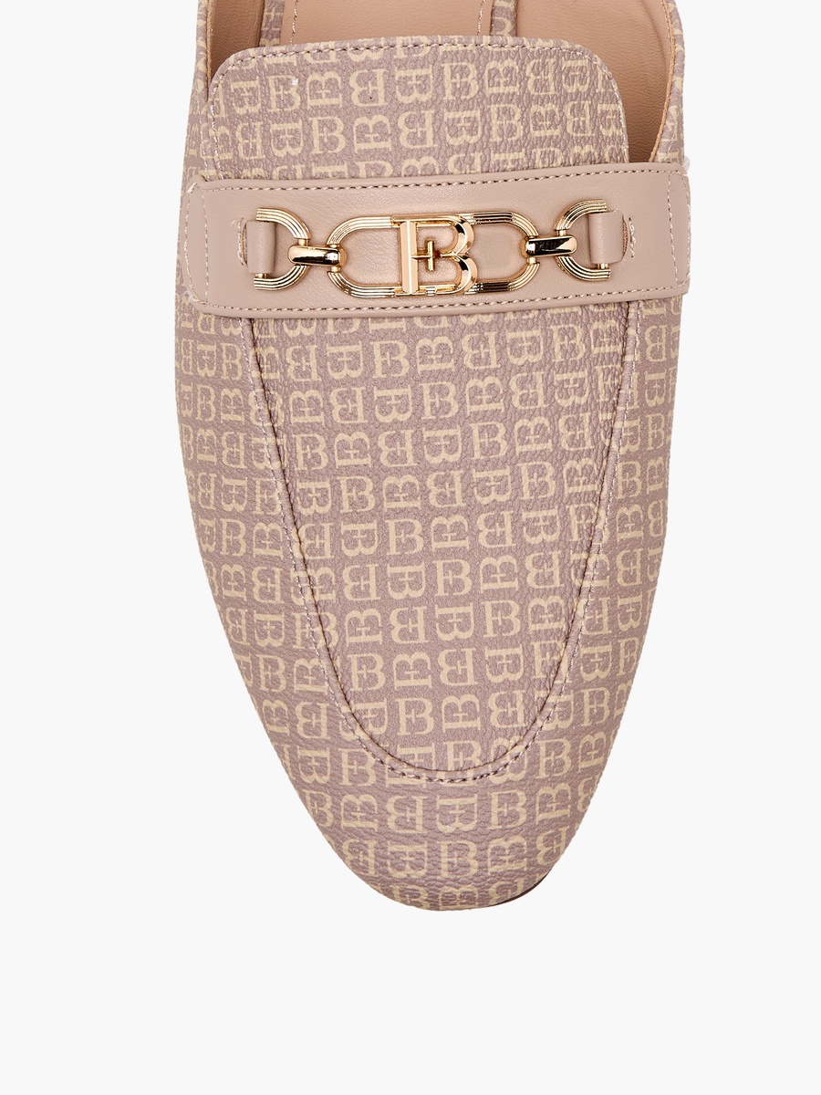 Women Monogram Print Mules