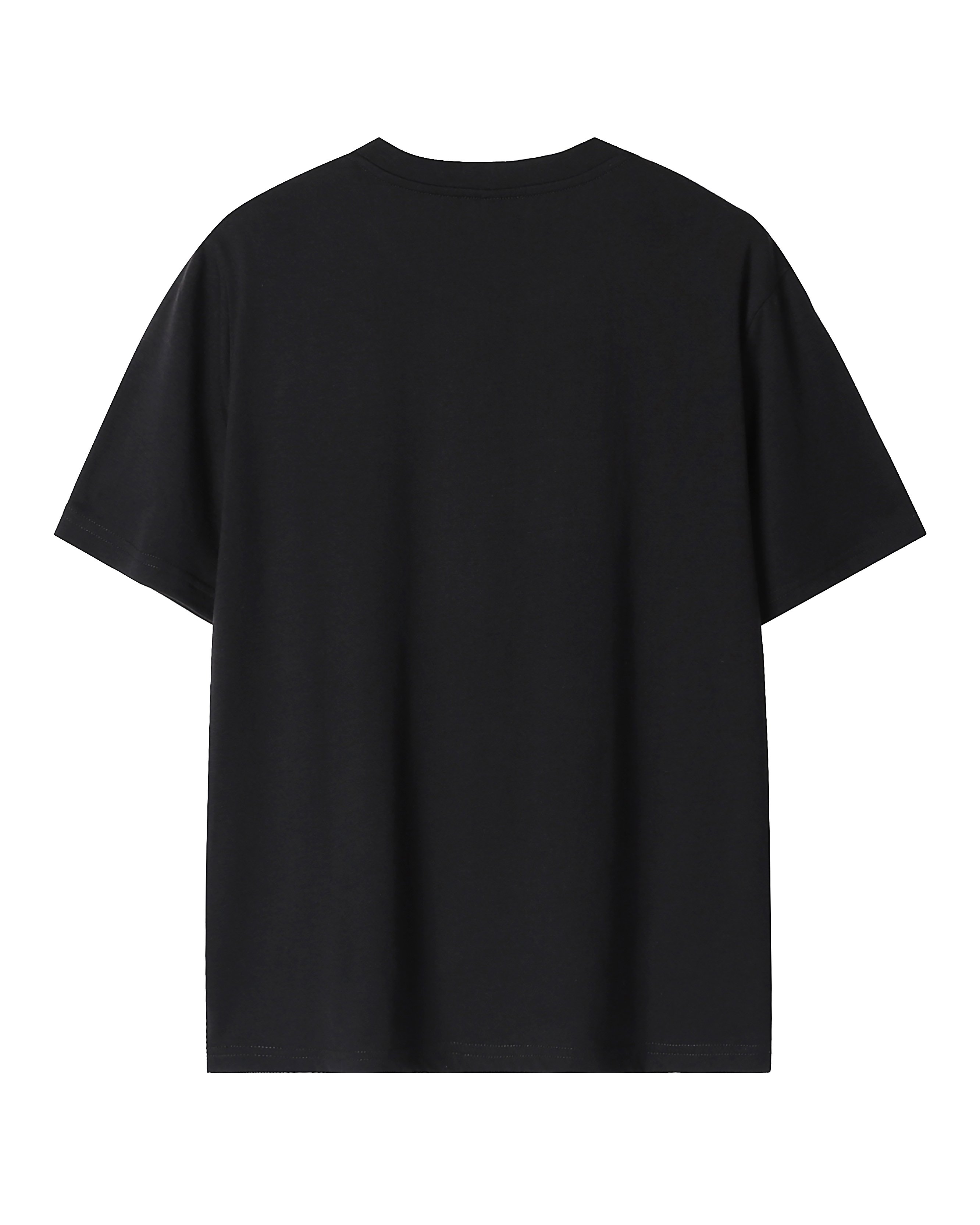 Men Black Round Neck Short Sleeve T-Shirt