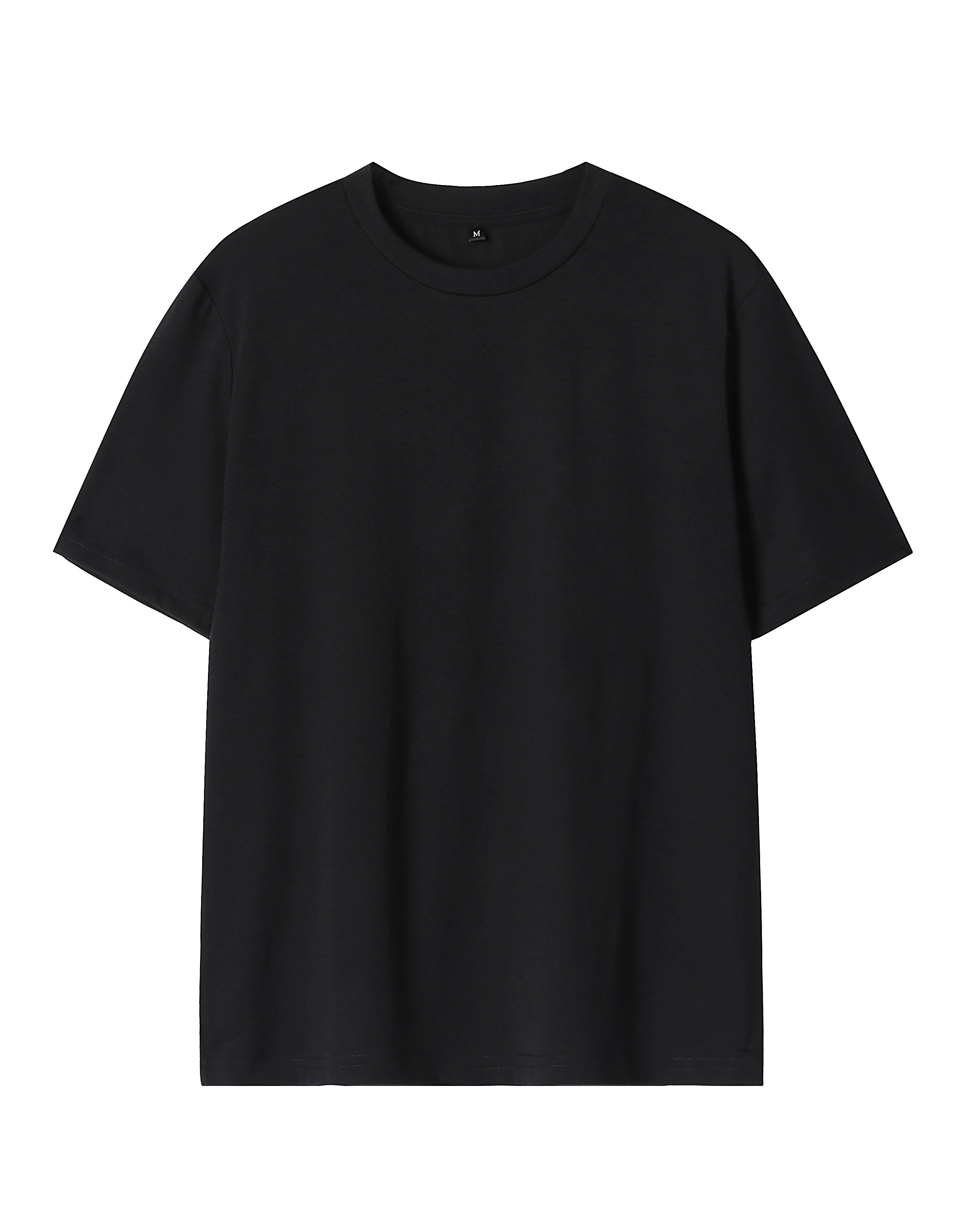 Men Black Round Neck Short Sleeve T-Shirt
