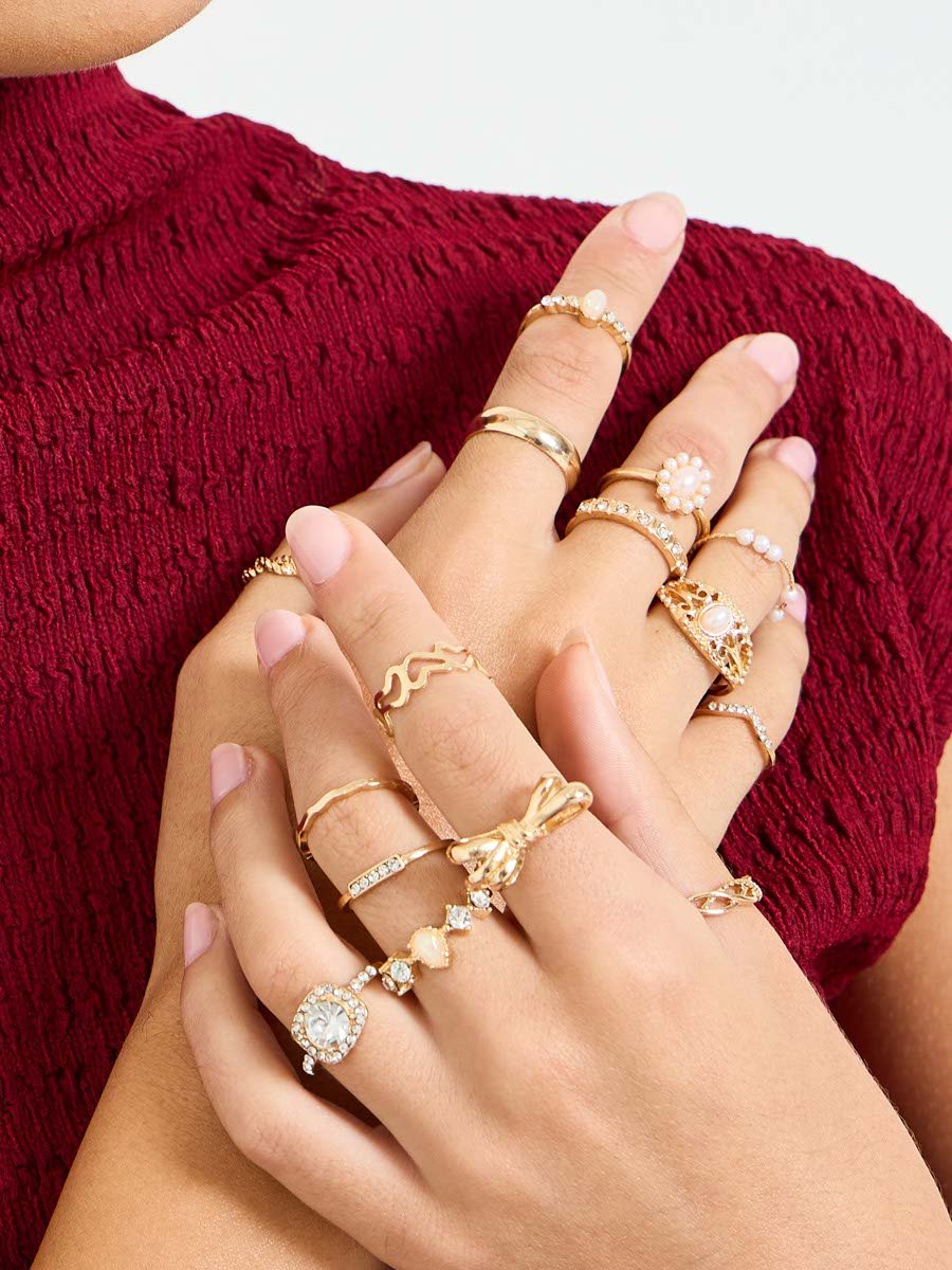 Set of 15 - Gold Tone Ring 