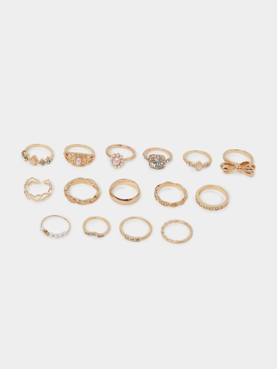 Set of 15 - Gold Tone Ring 