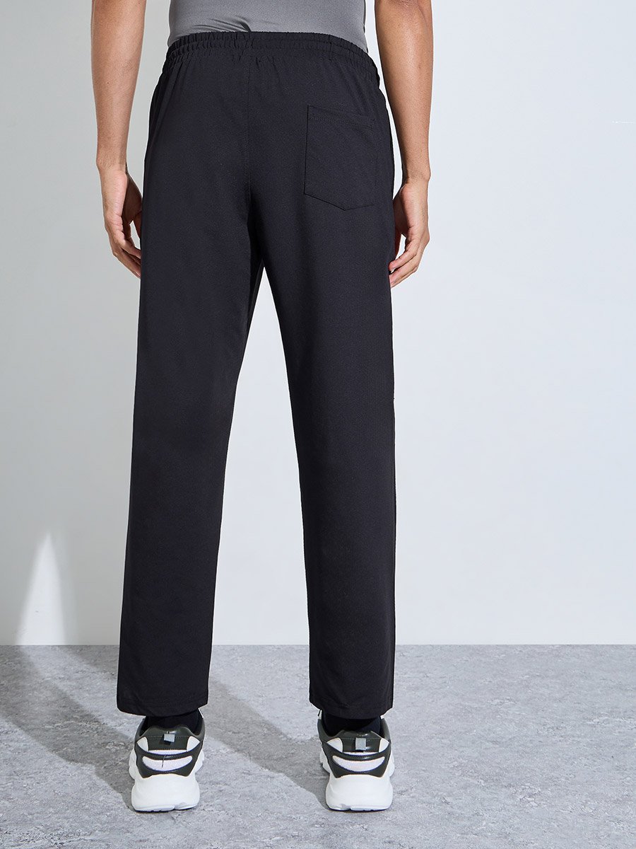 Black Solid Performance Track Pants