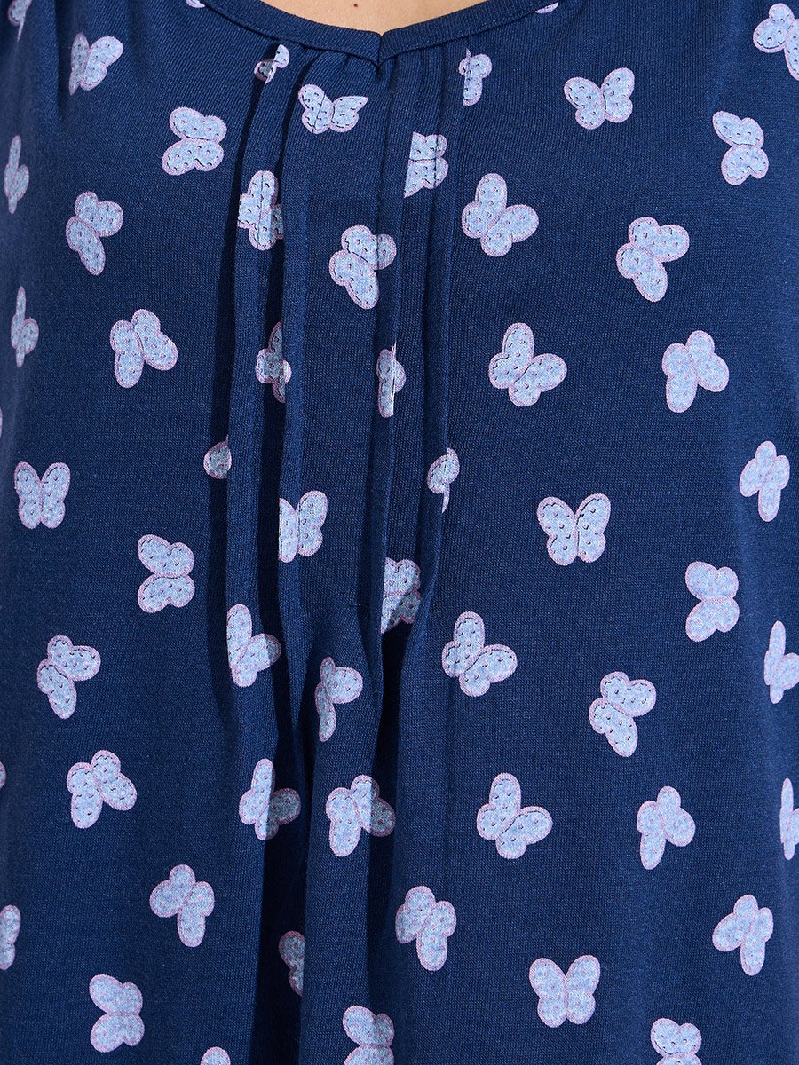 Pack of 2 - Butterfly Heart Print and Solid Pintuck Detail Slip Dress