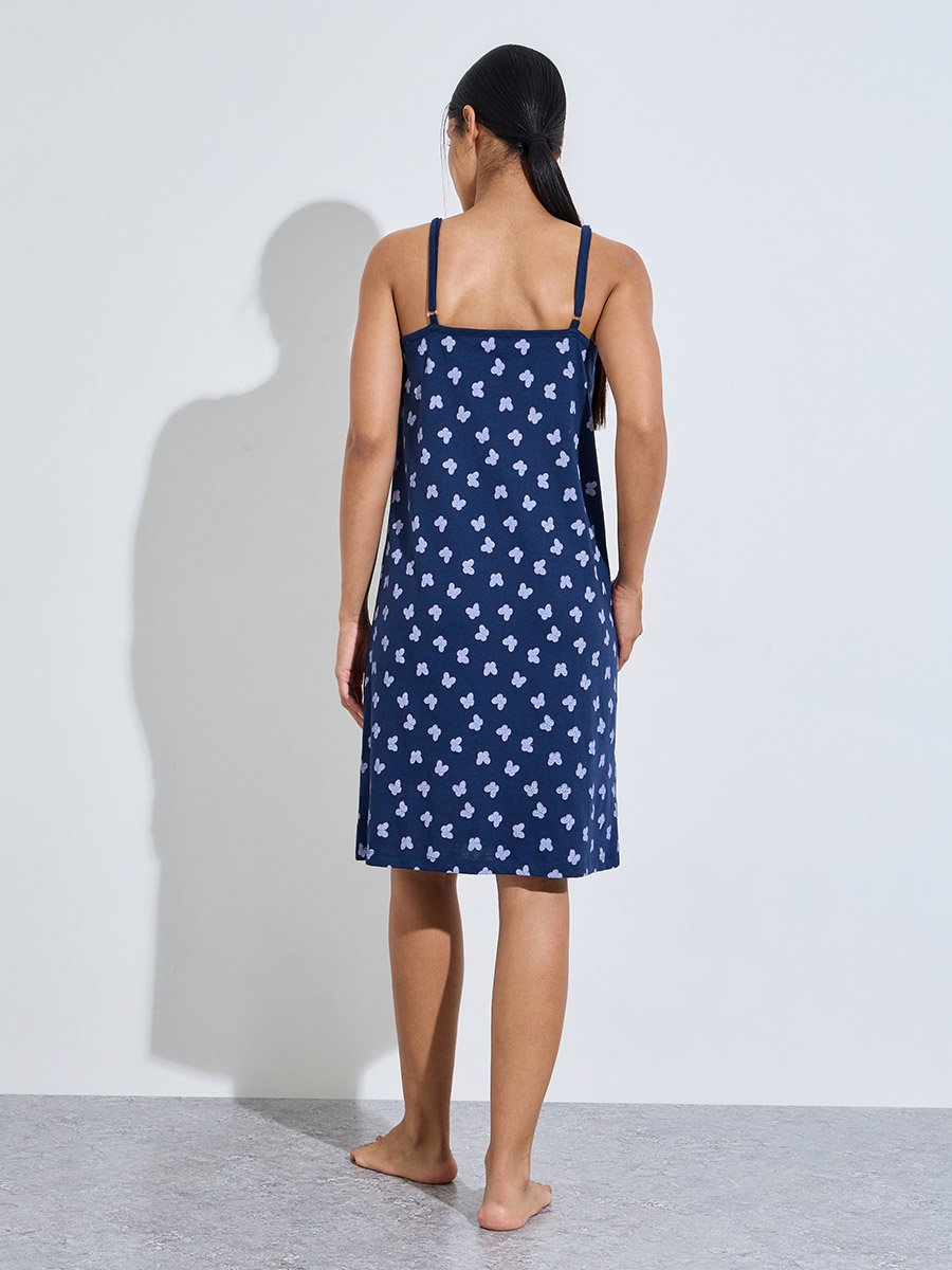 Pack of 2 - Butterfly Heart Print and Solid Pintuck Detail Slip Dress