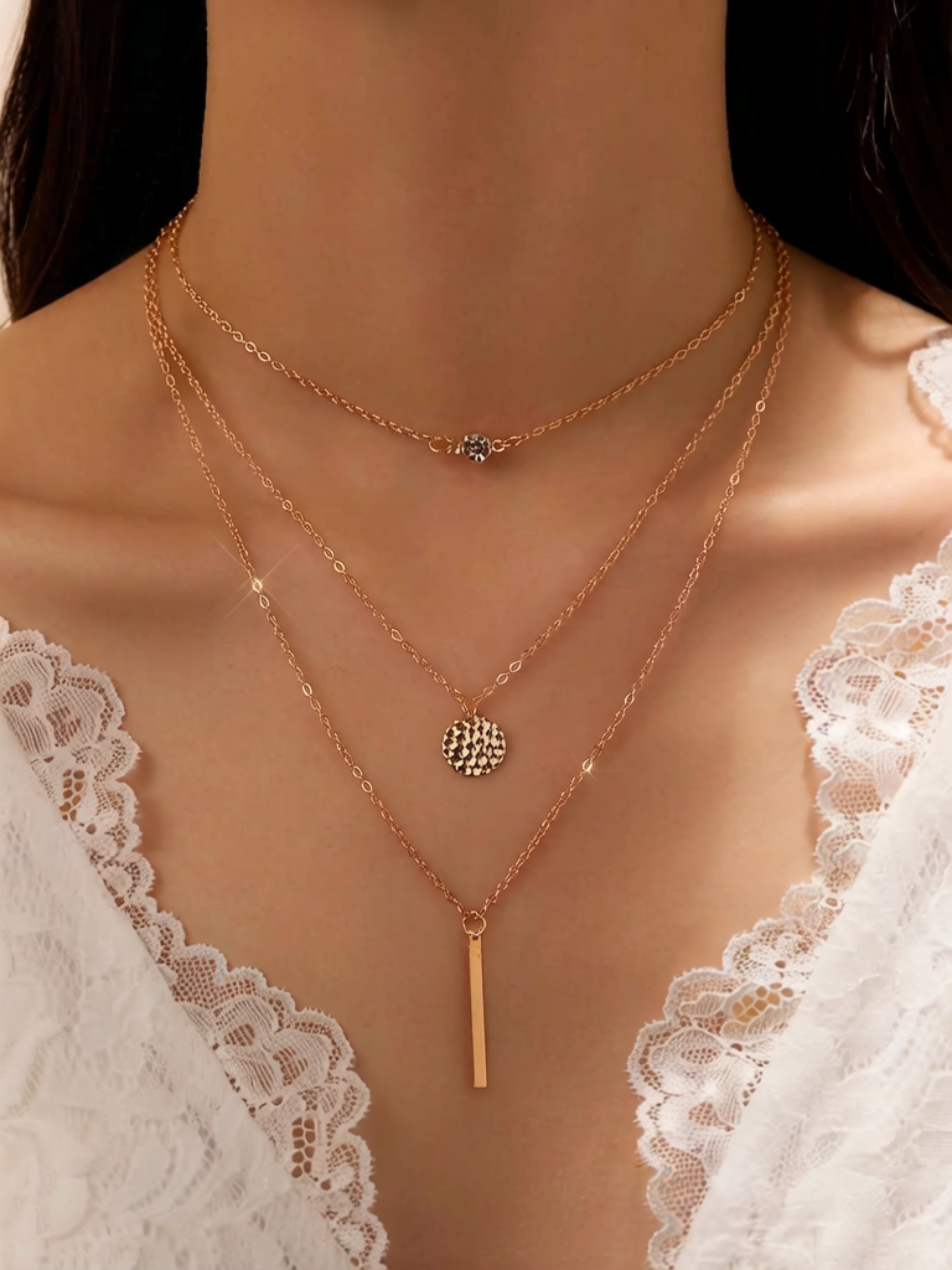 Bar Pendant Layered Necklace
