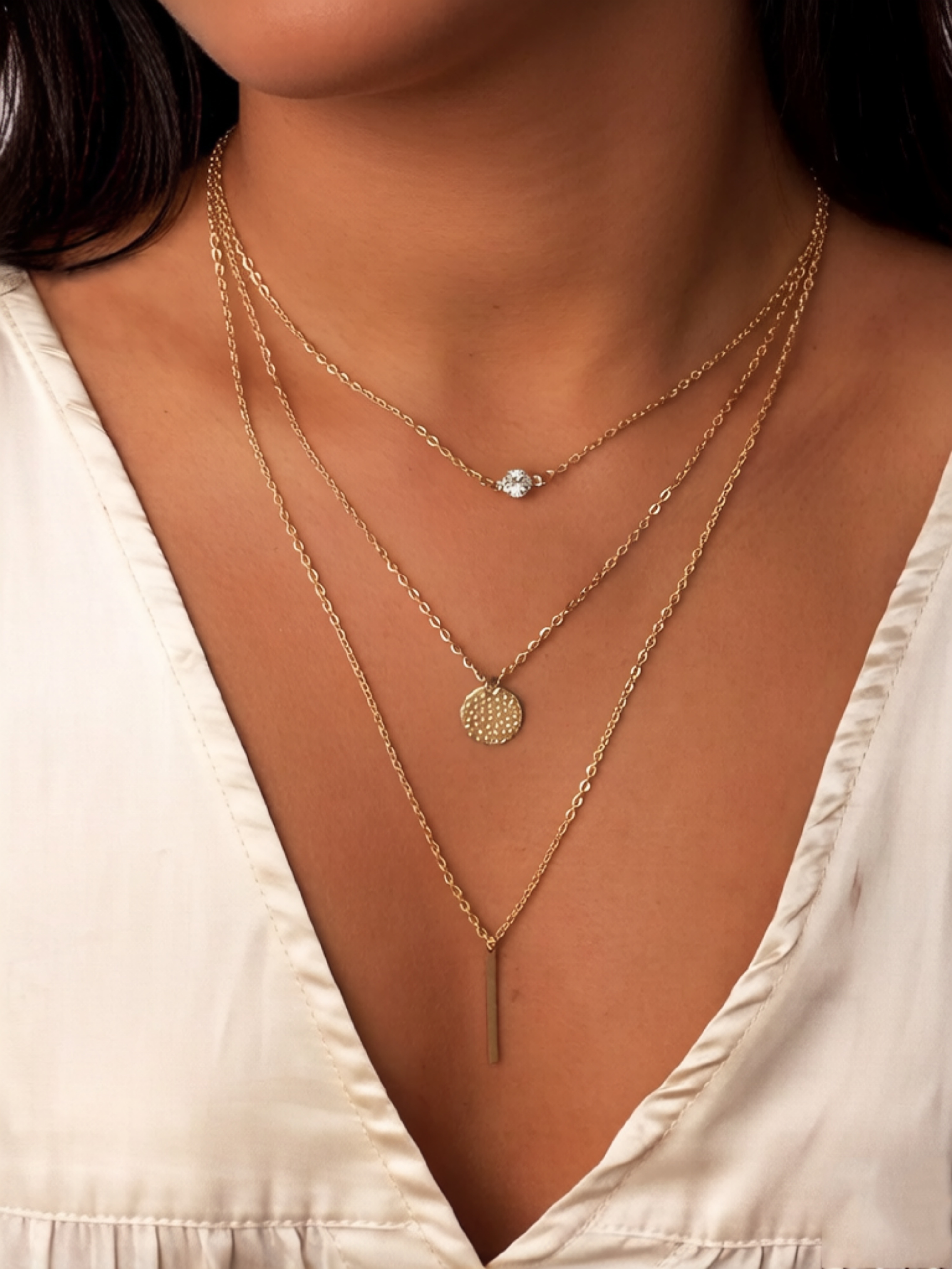 Bar Pendant Layered Necklace
