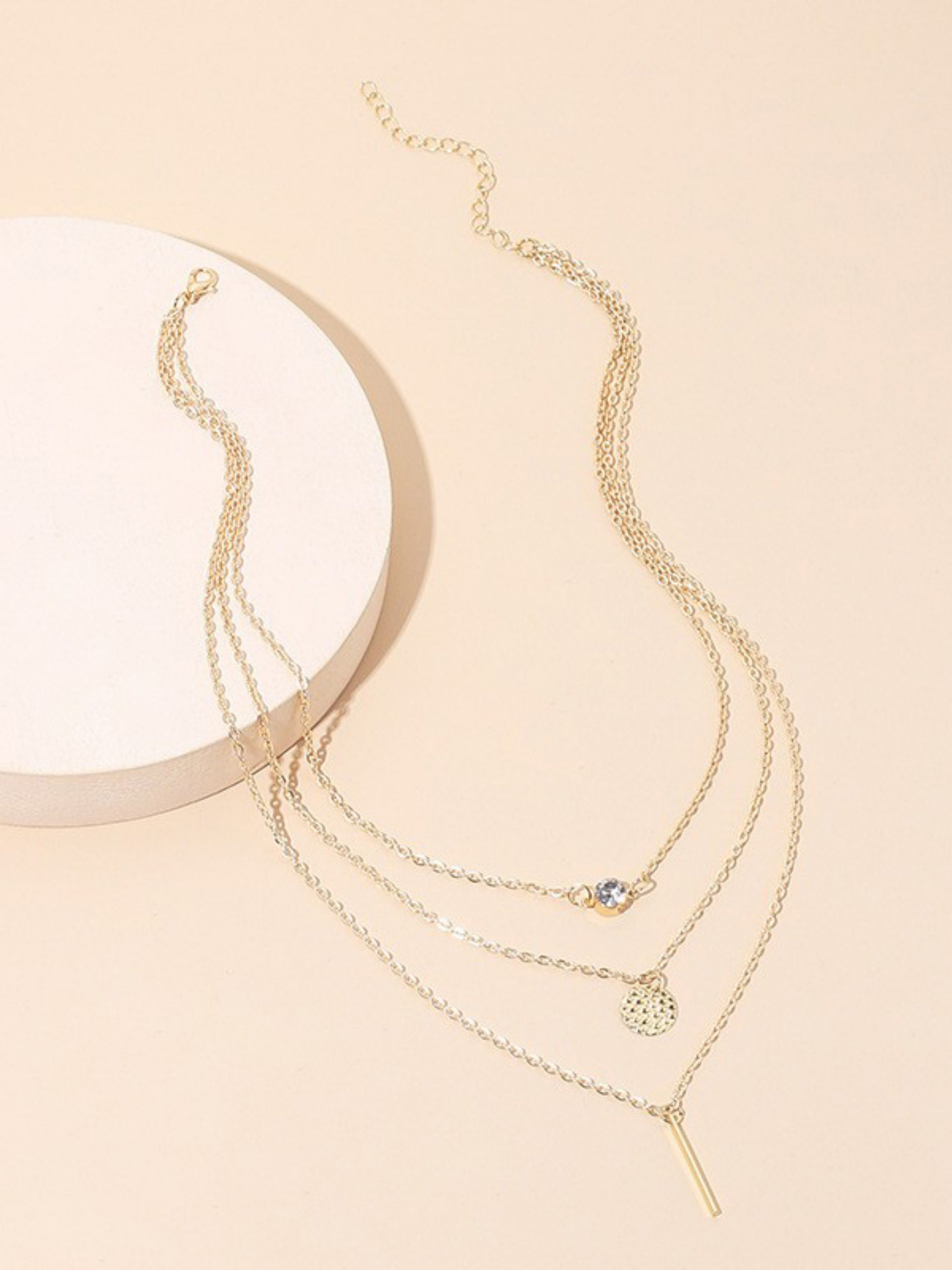 Bar Pendant Layered Necklace